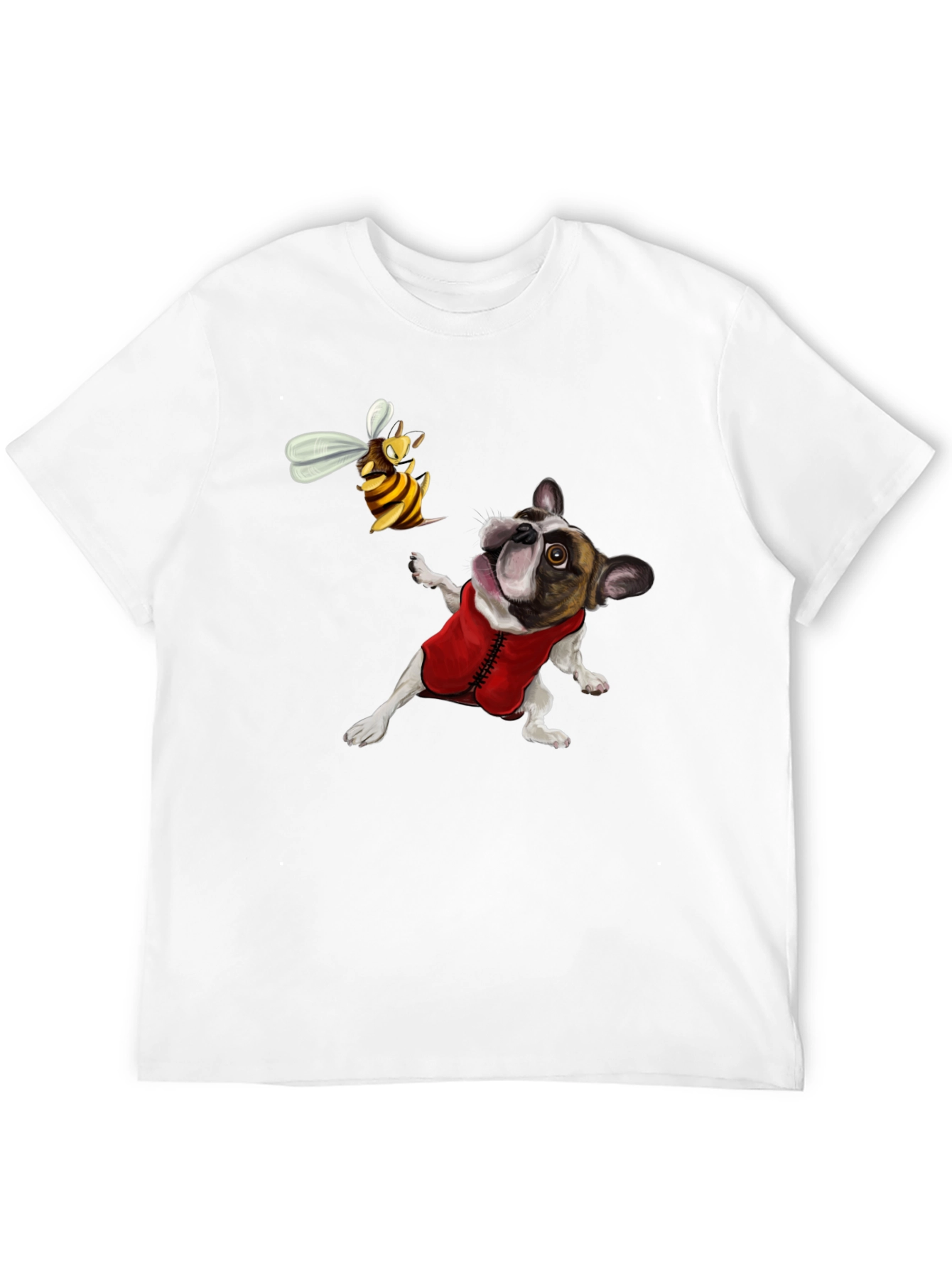 Dog & Bee Graphic Tee - Novelty T-Shirt