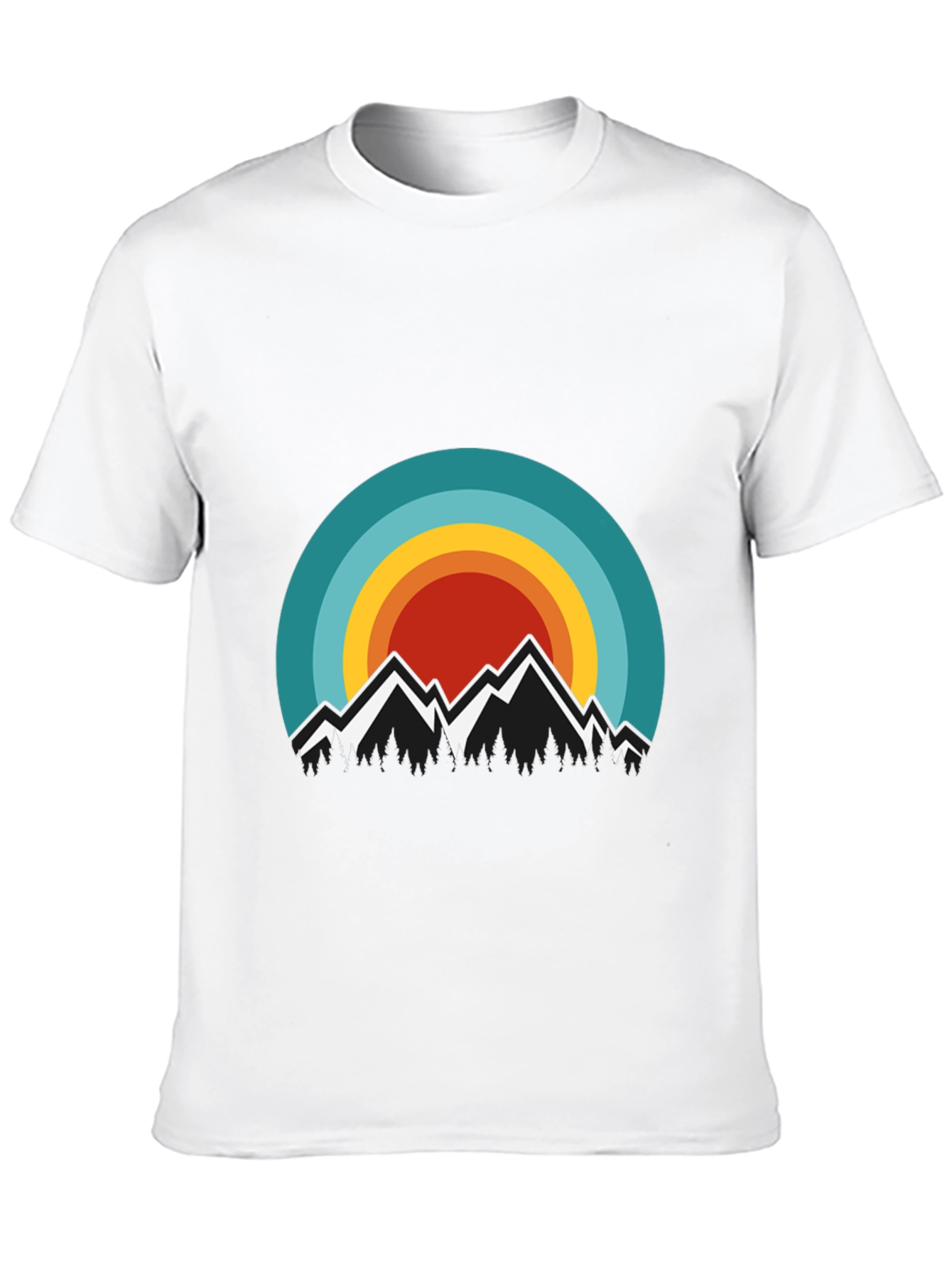 Mountain Sunset Graphic Tee - Stylish Black T-Shirt