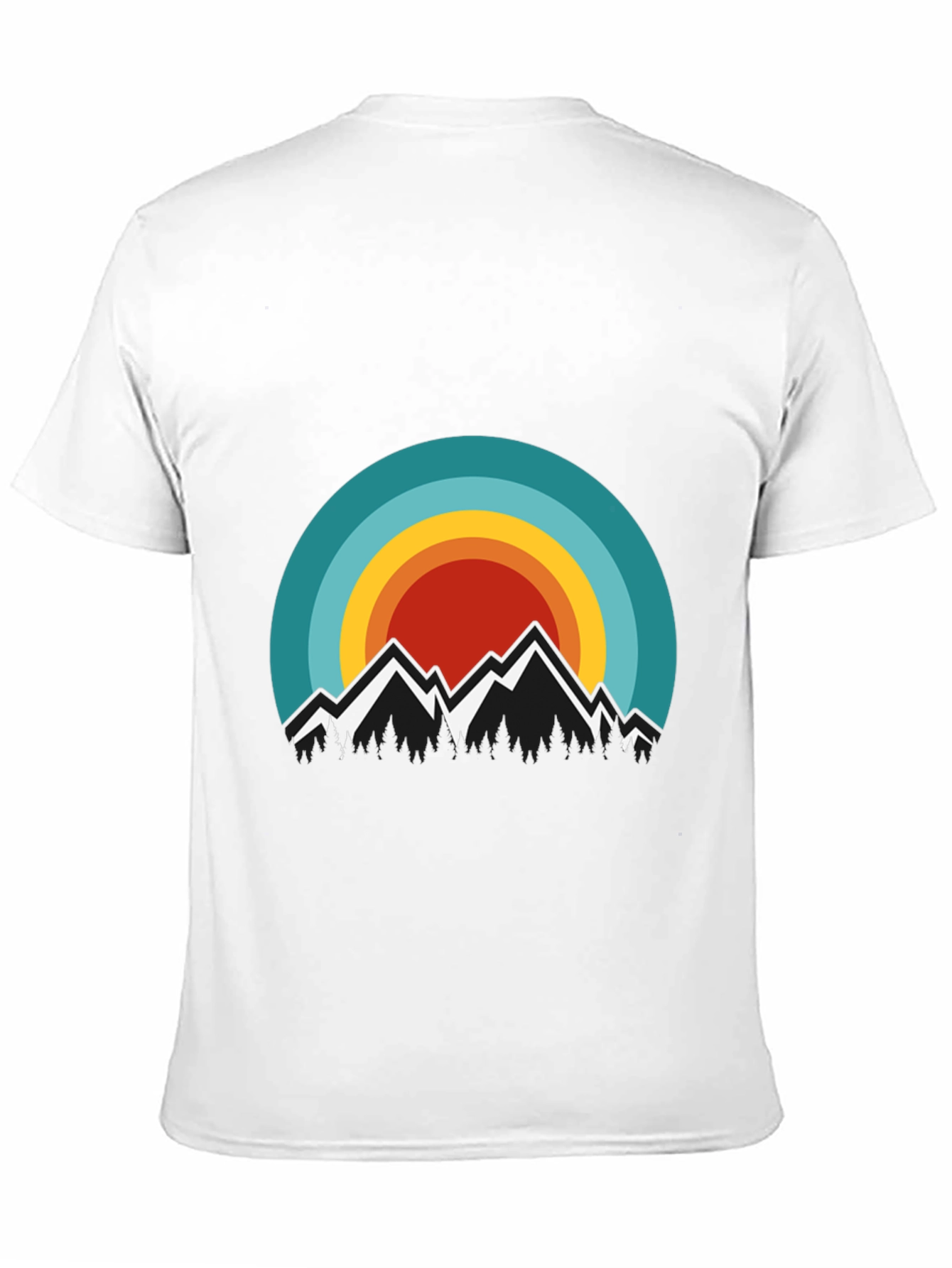 Mountain Sunset Graphic Tee - Stylish Black T-Shirt