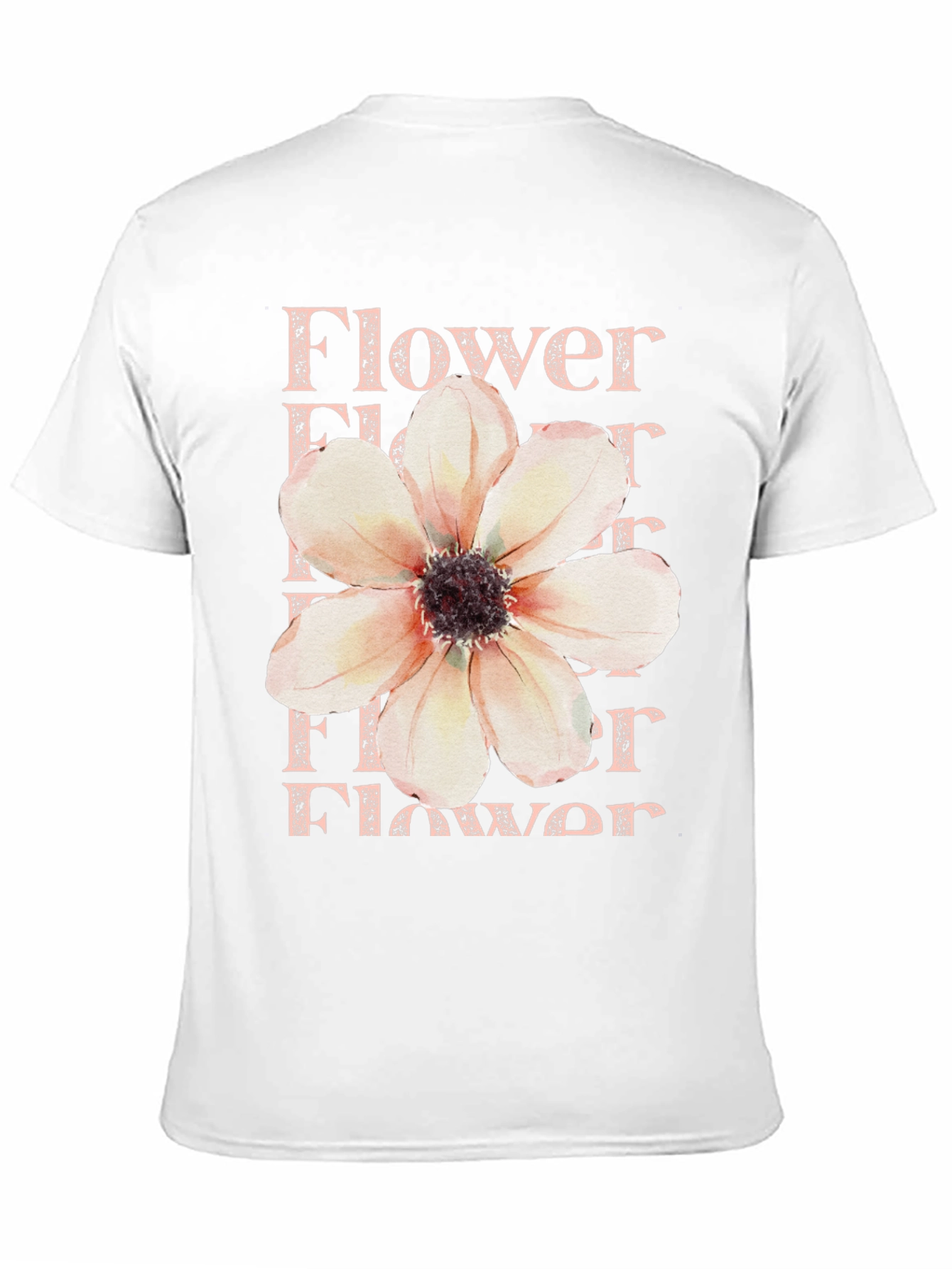 Floral Print T-Shirt - Black Cotton Tee