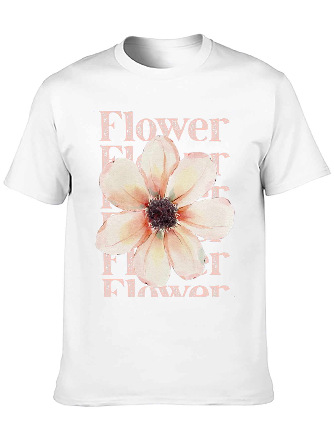 Floral Print T-Shirt - Black Cotton Tee