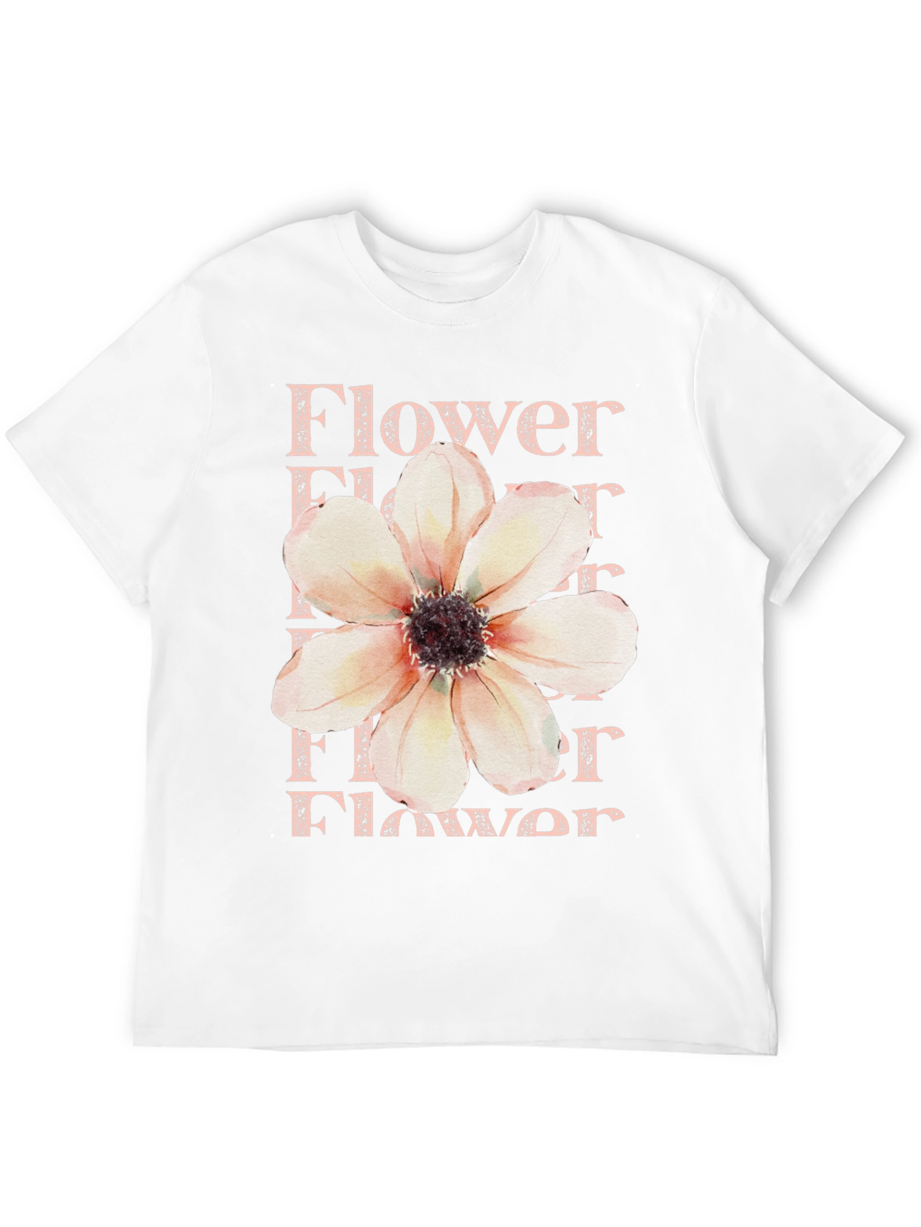 Floral Print T-Shirt - Black Cotton Tee