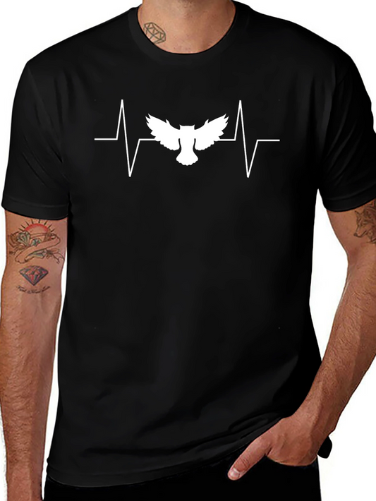 Owl Heartbeat Graphic Tee - Unique Bird Lover T-Shirt