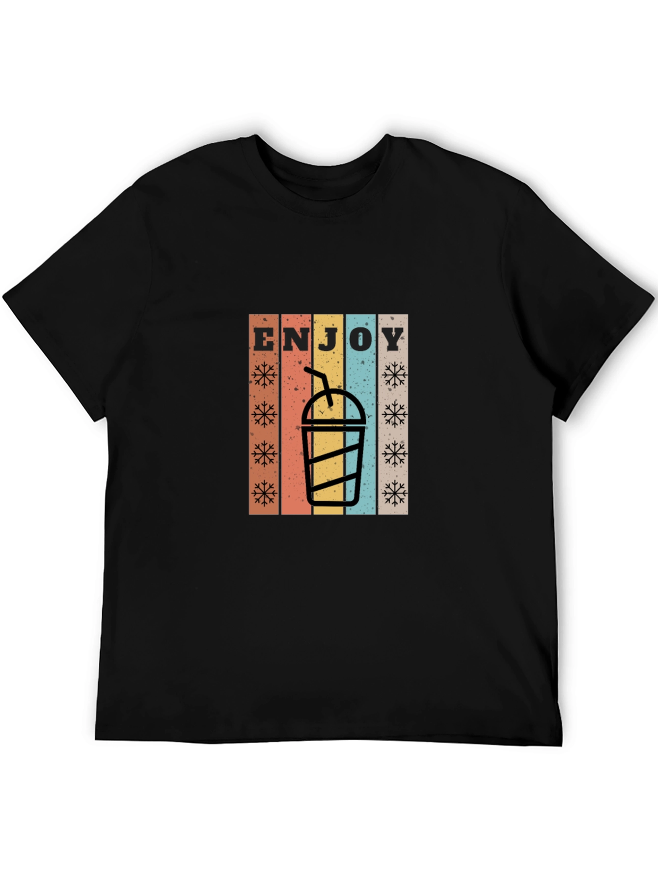 Retro Enjoy Drink Black T-Shirt
