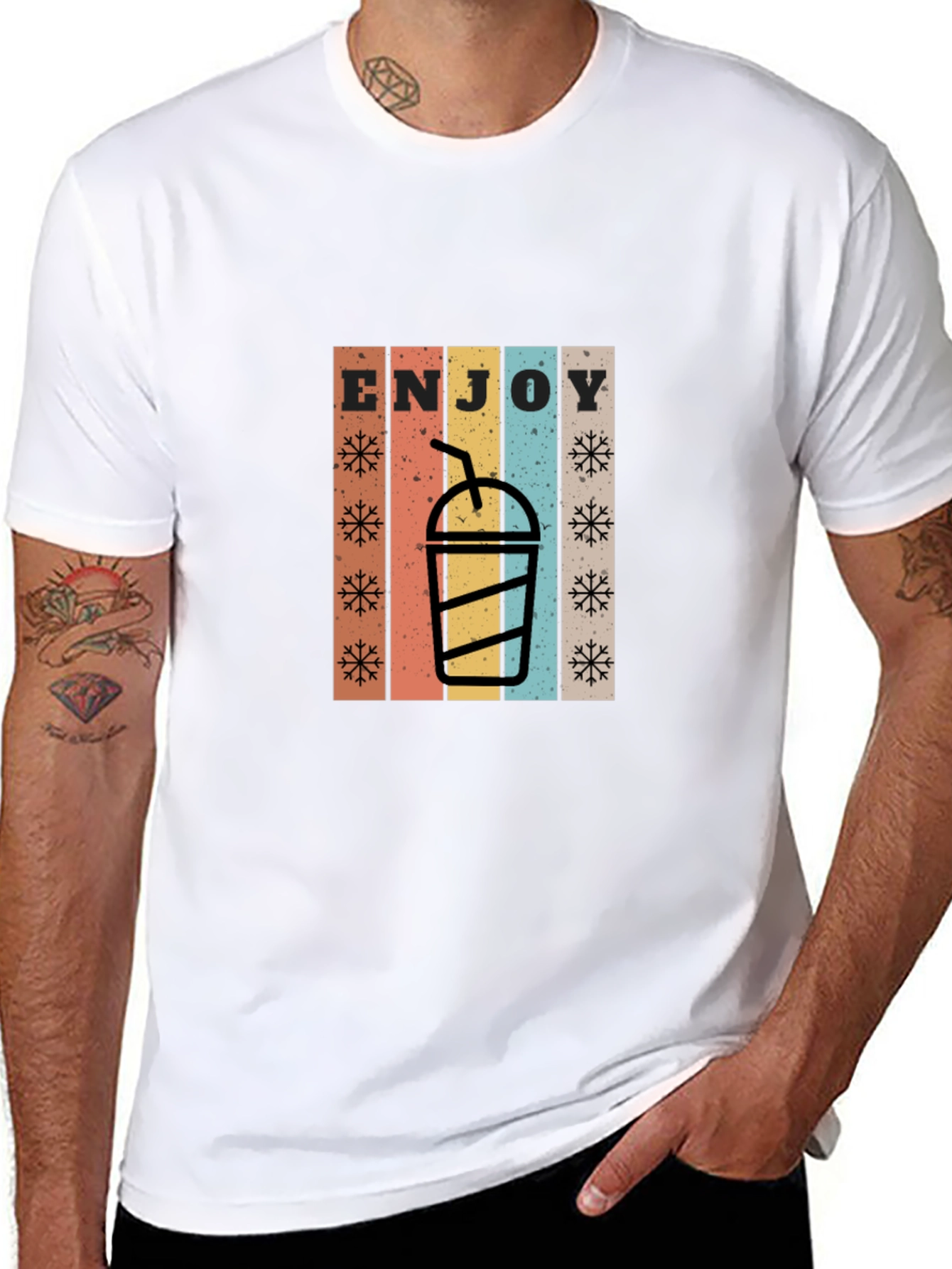 Retro Enjoy Drink Black T-Shirt