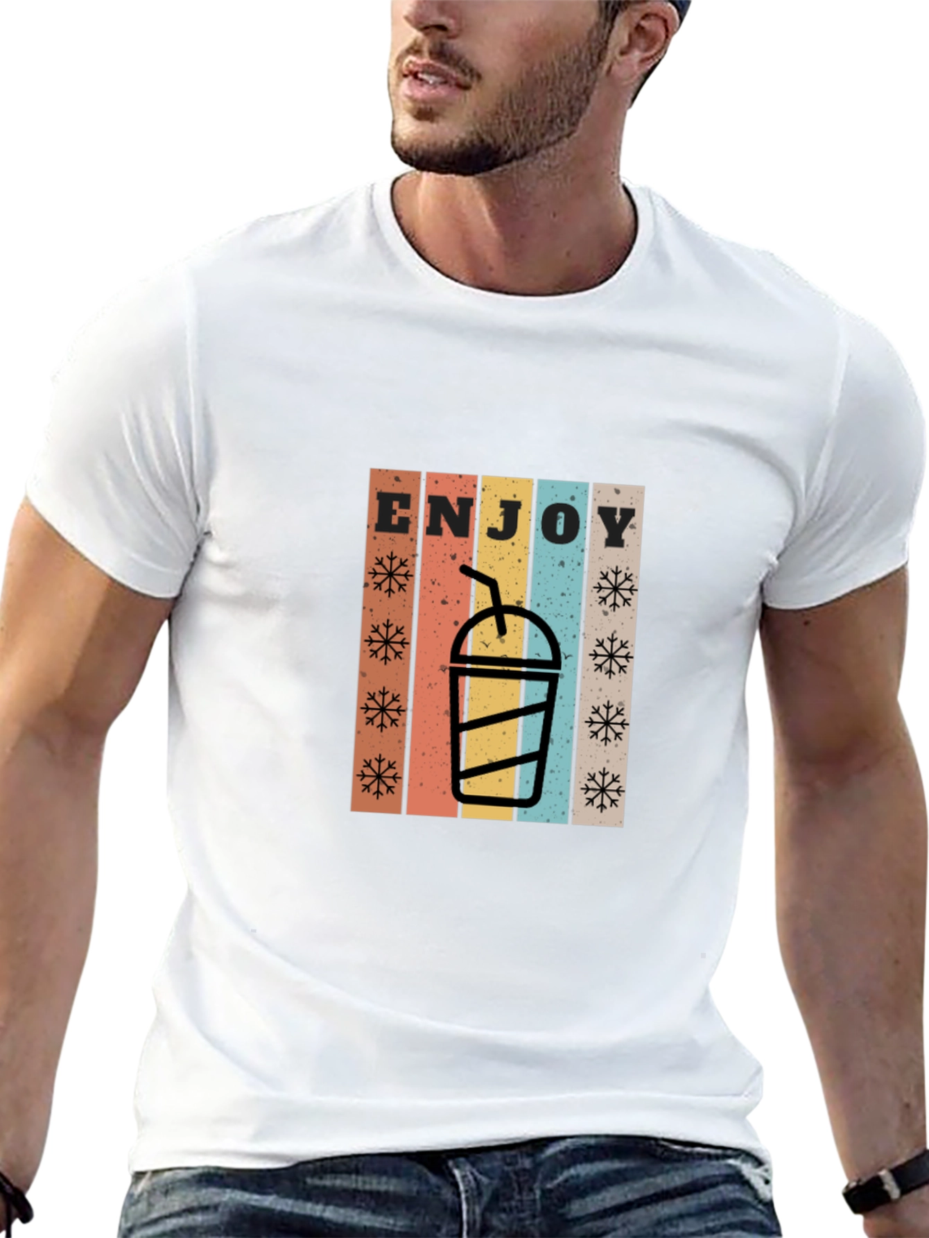 Retro Enjoy Drink Black T-Shirt