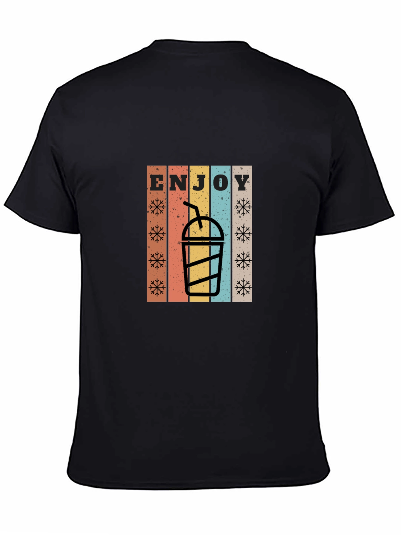 Retro Enjoy Drink Black T-Shirt
