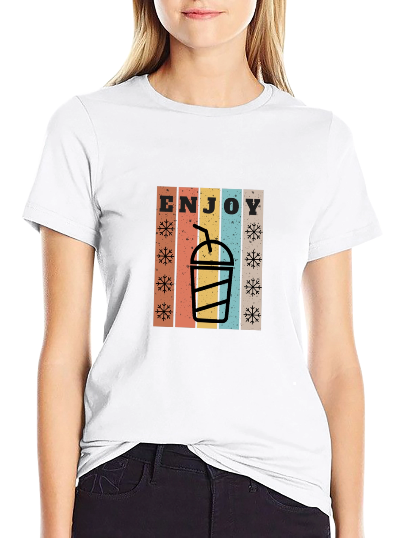 Retro Enjoy Drink Black T-Shirt