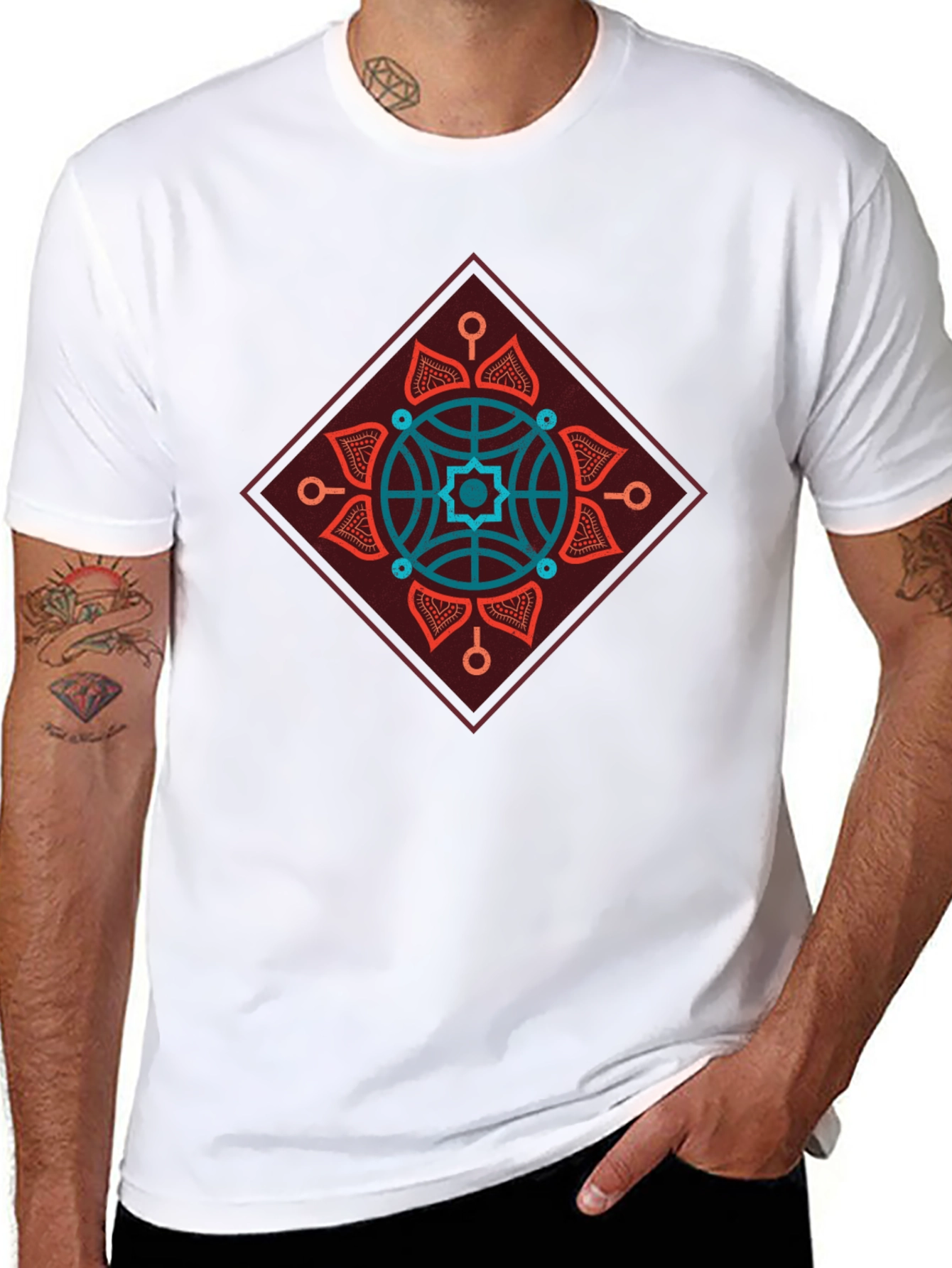Geometric Mandala Graphic Tee - Modern Style