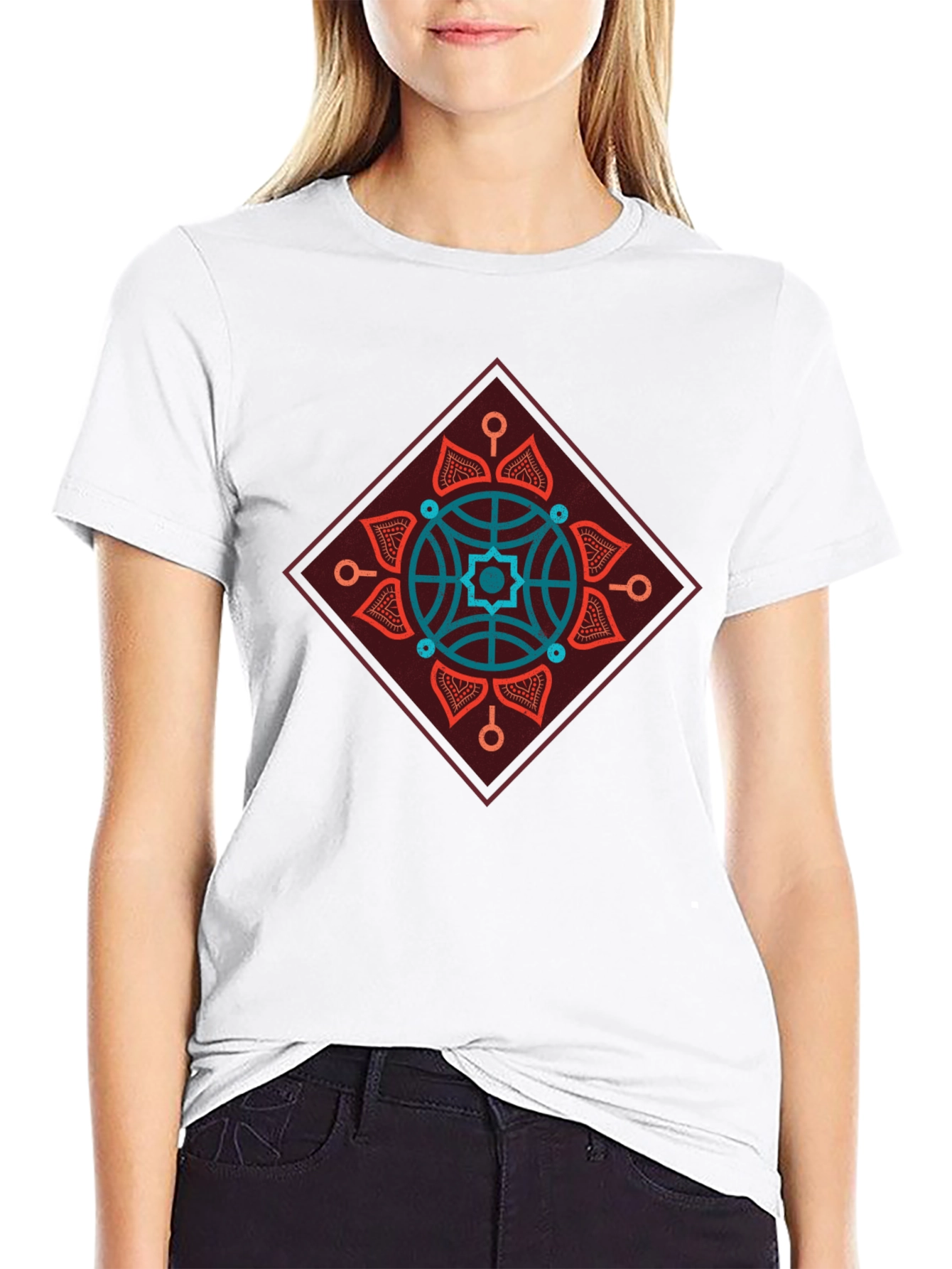 Geometric Mandala Graphic Tee - Modern Style