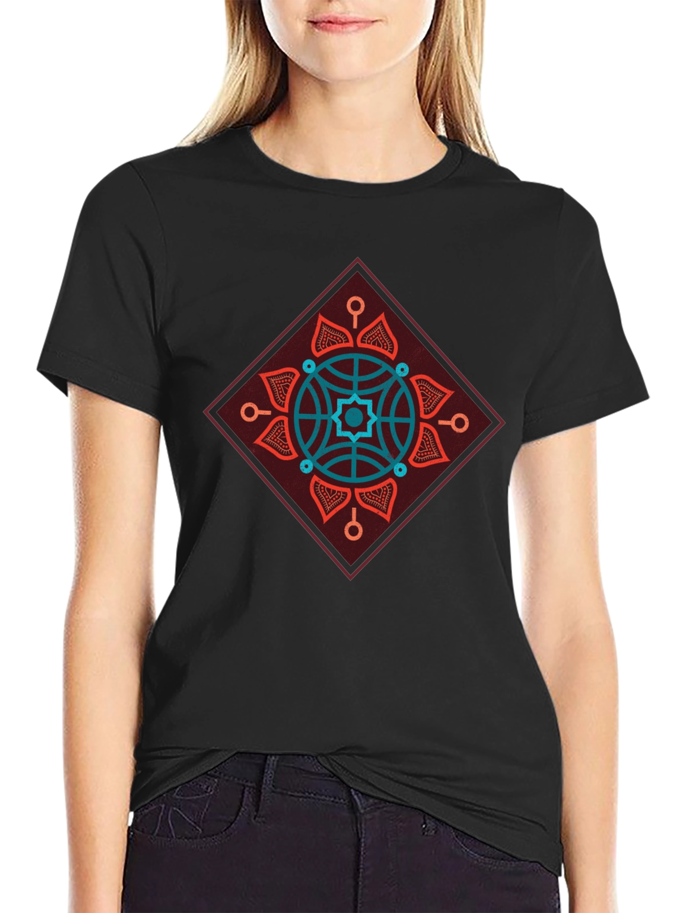 Geometric Mandala Graphic Tee - Modern Style