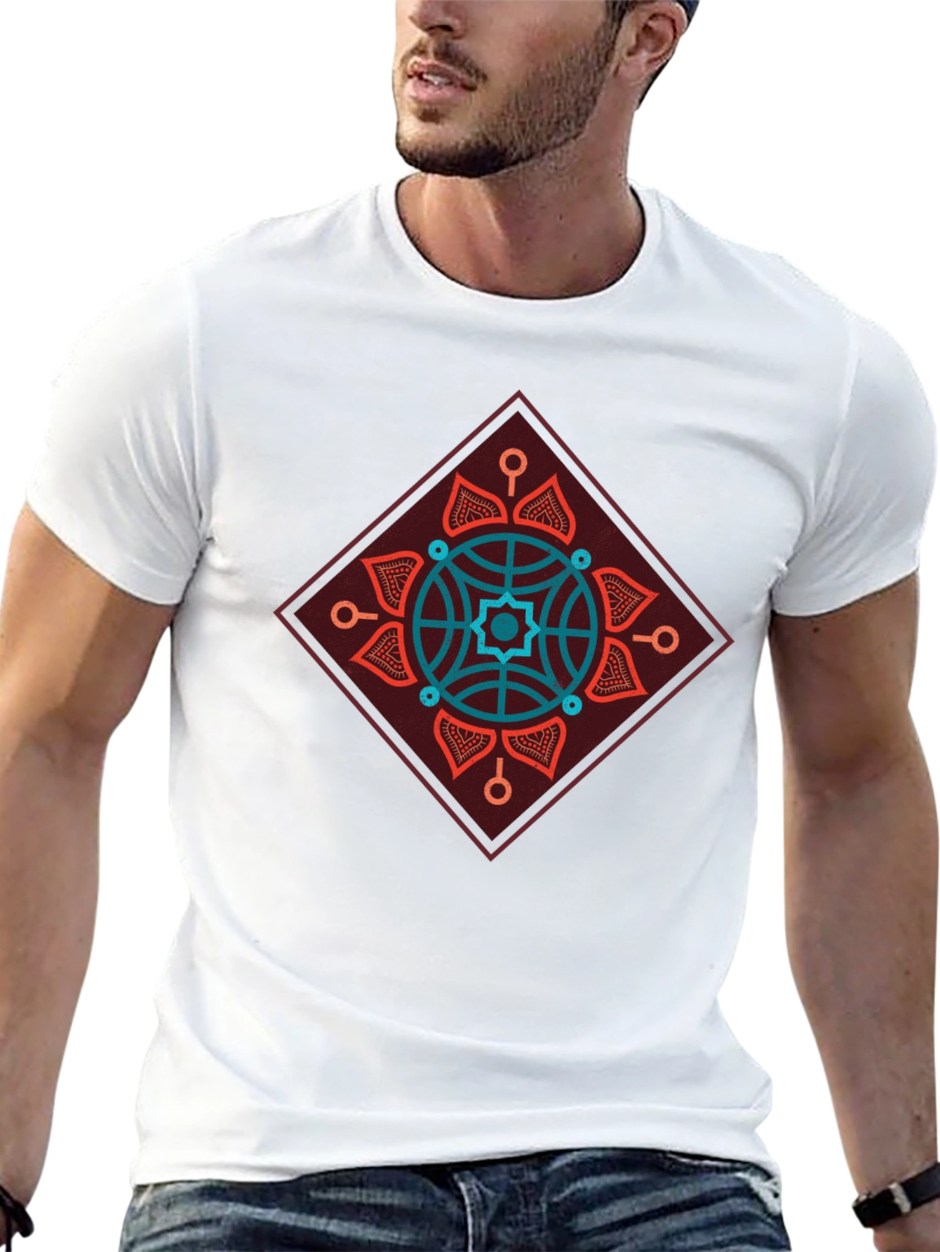 Geometric Mandala Graphic Tee - Modern Style
