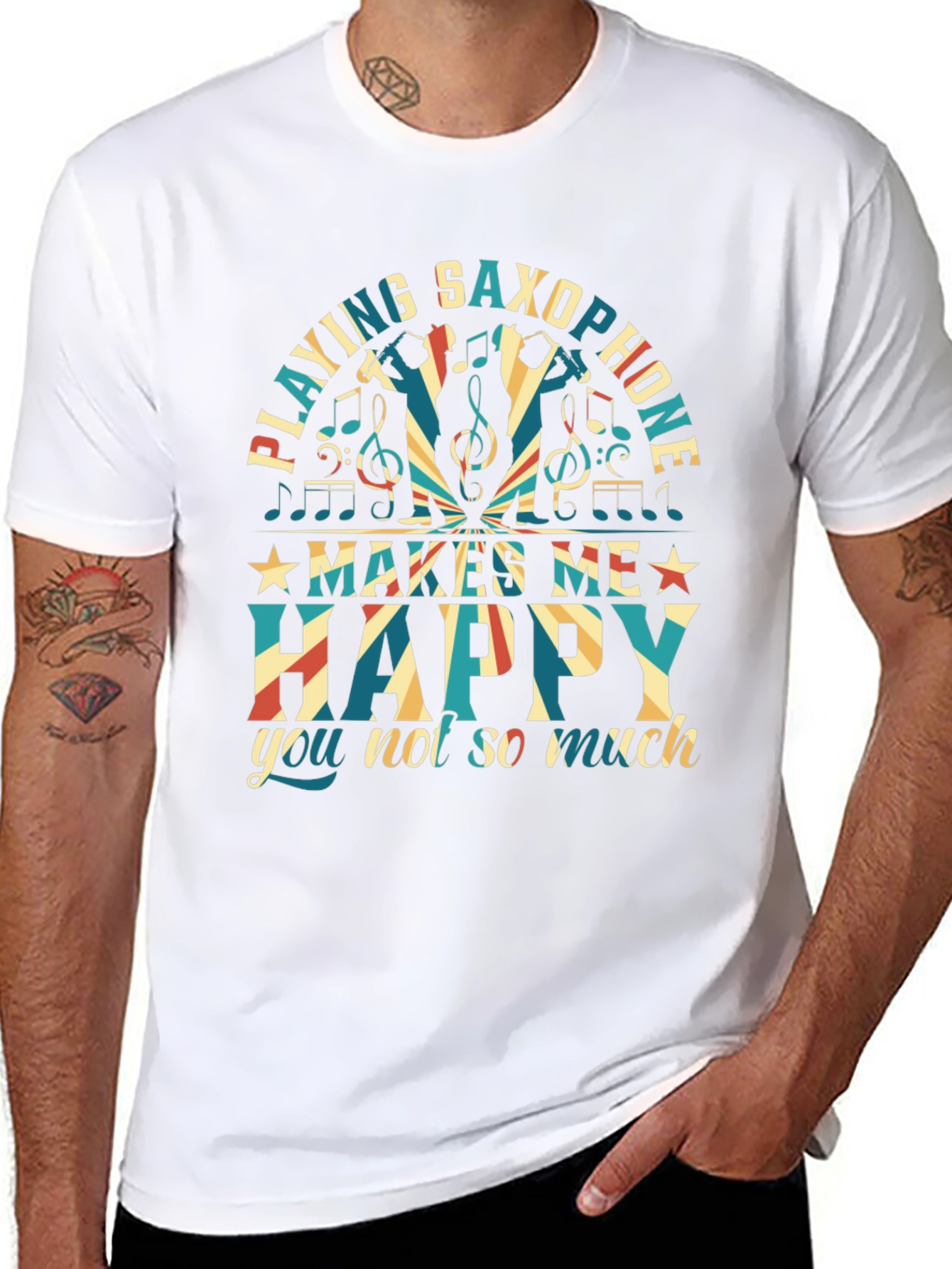 Saxophone Player T-Shirt - Makes Me Happy Tee