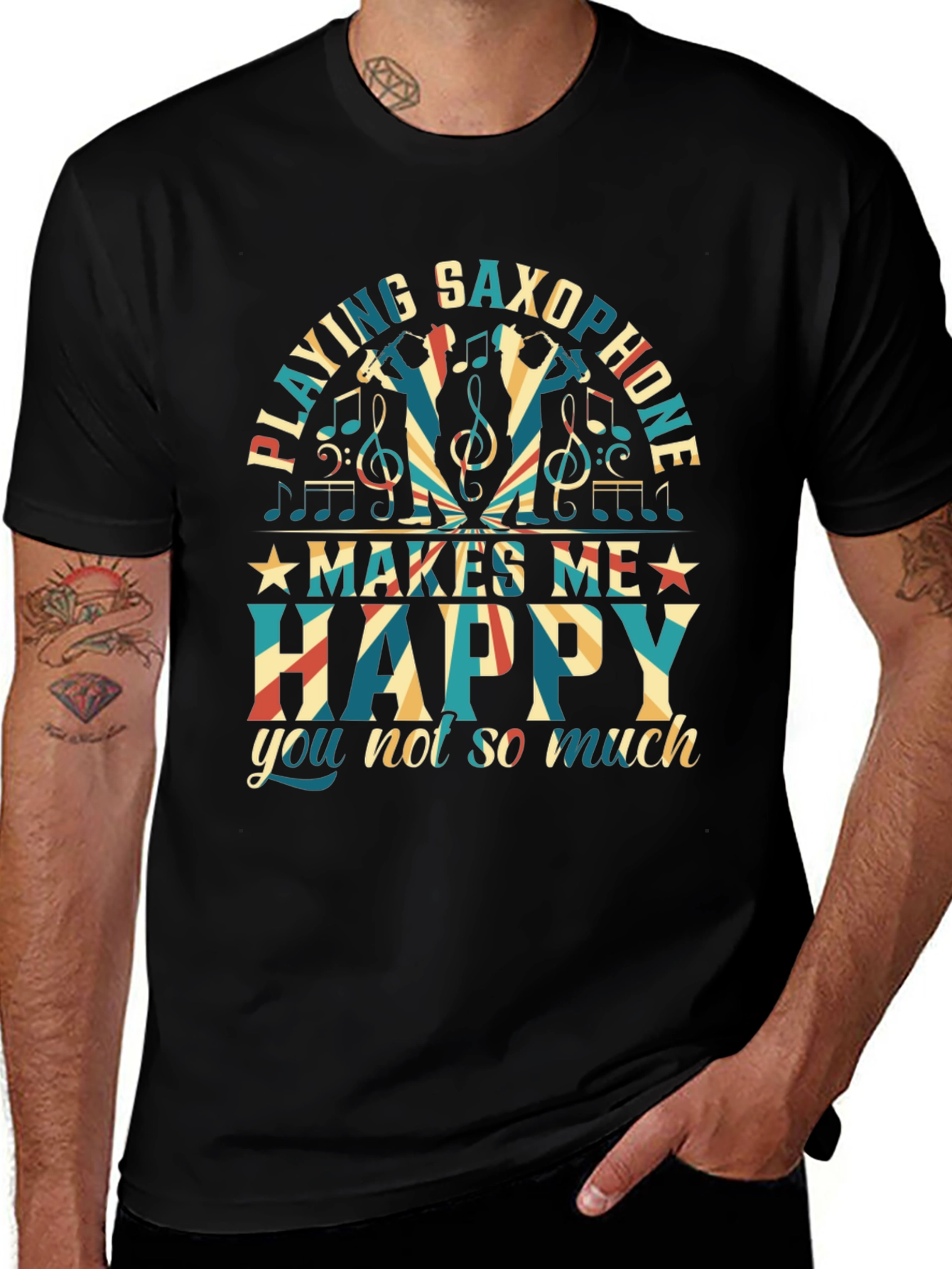 Saxophone Player T-Shirt - Makes Me Happy Tee