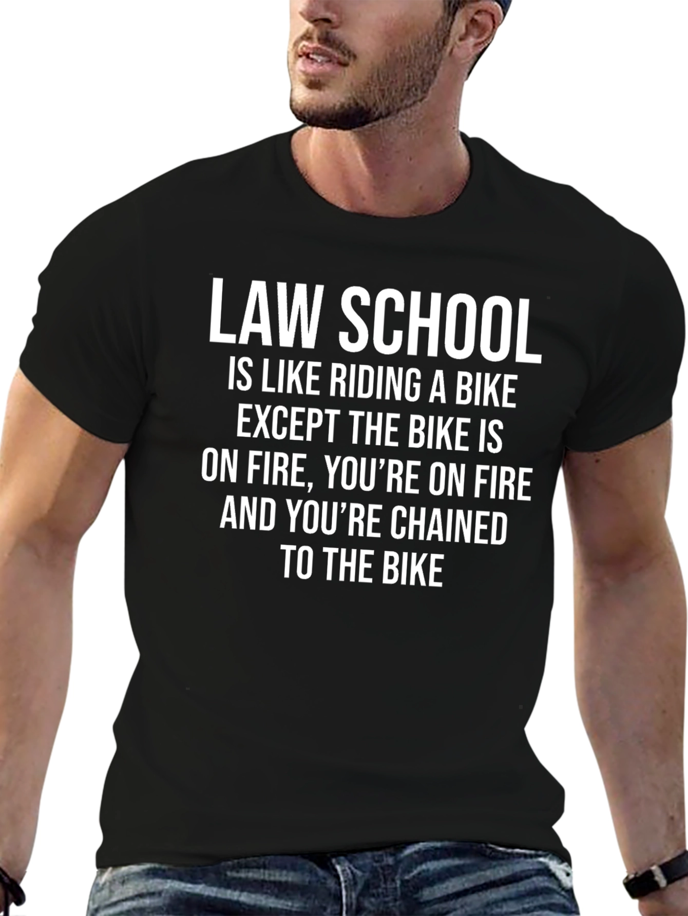 Law School Bike On Fire Graphic Tee