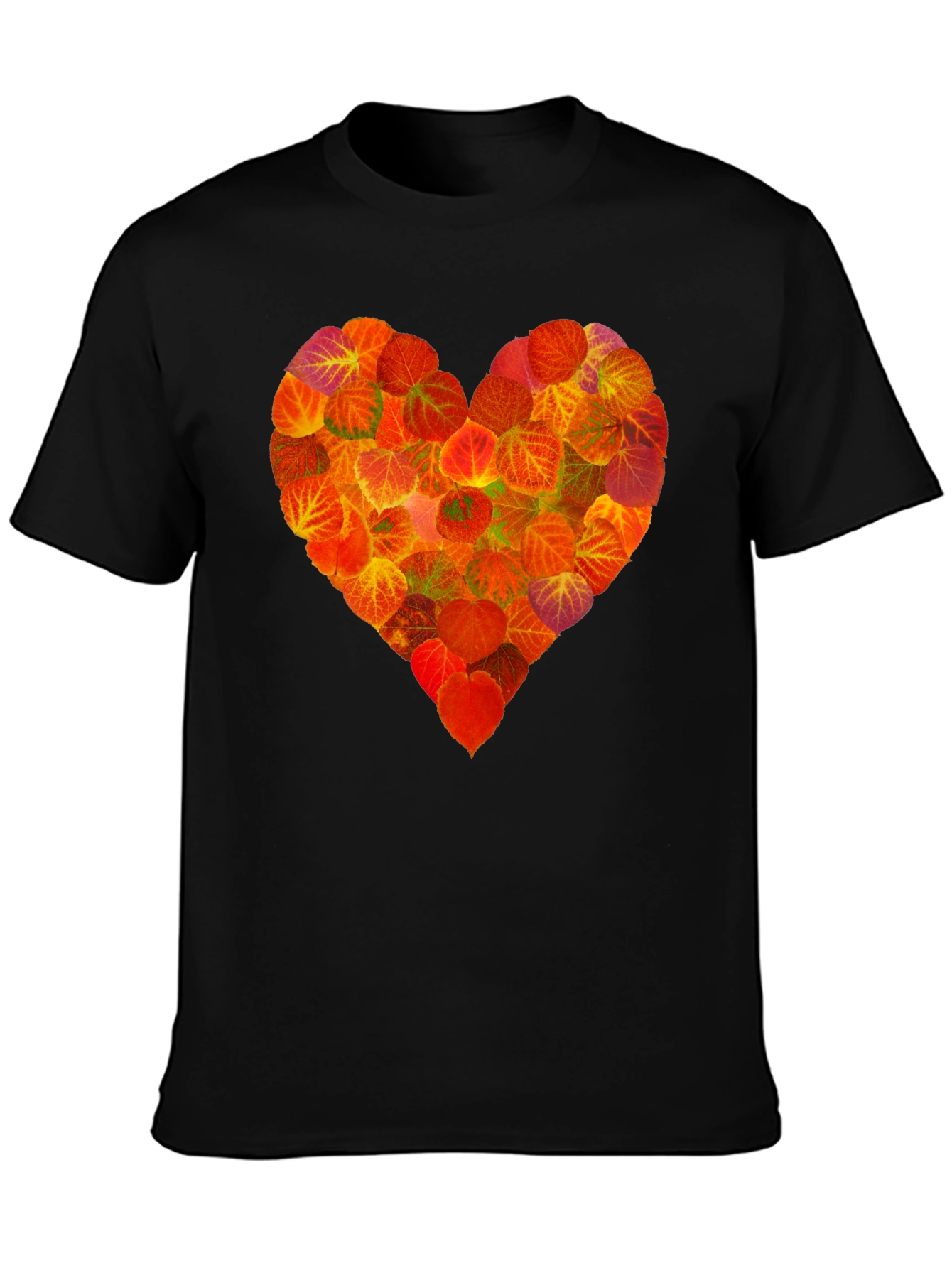 Autumn Leaves Heart Graphic T-Shirt - Nature Lover Tee