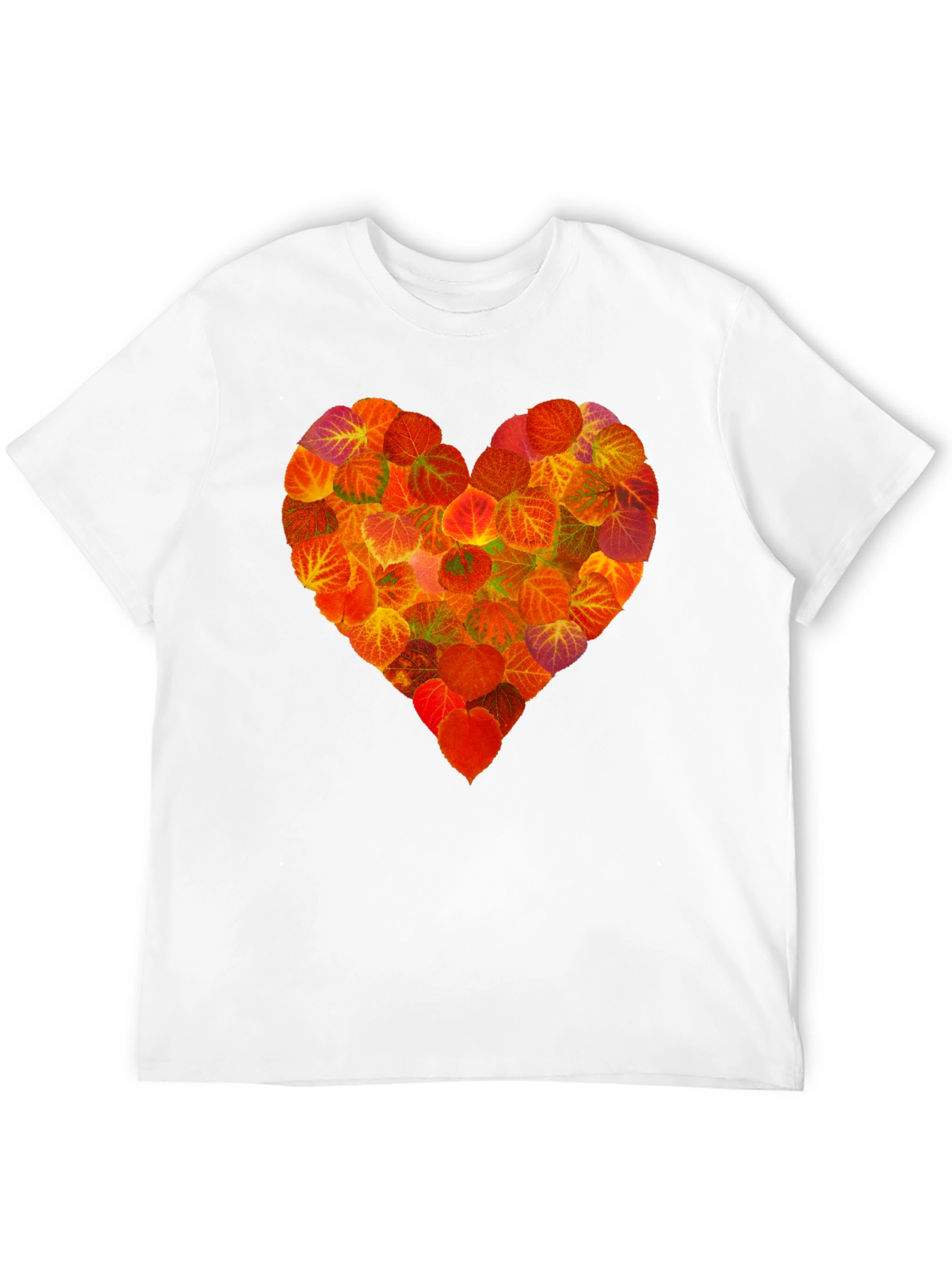 Autumn Leaves Heart Graphic T-Shirt - Nature Lover Tee