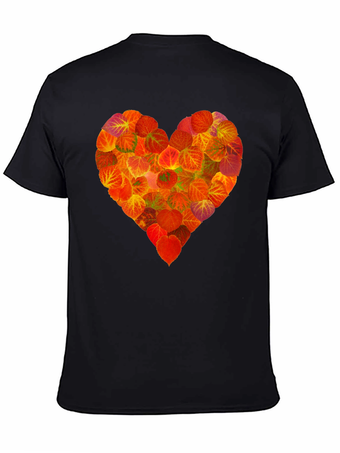 Autumn Leaves Heart Graphic T-Shirt - Nature Lover Tee