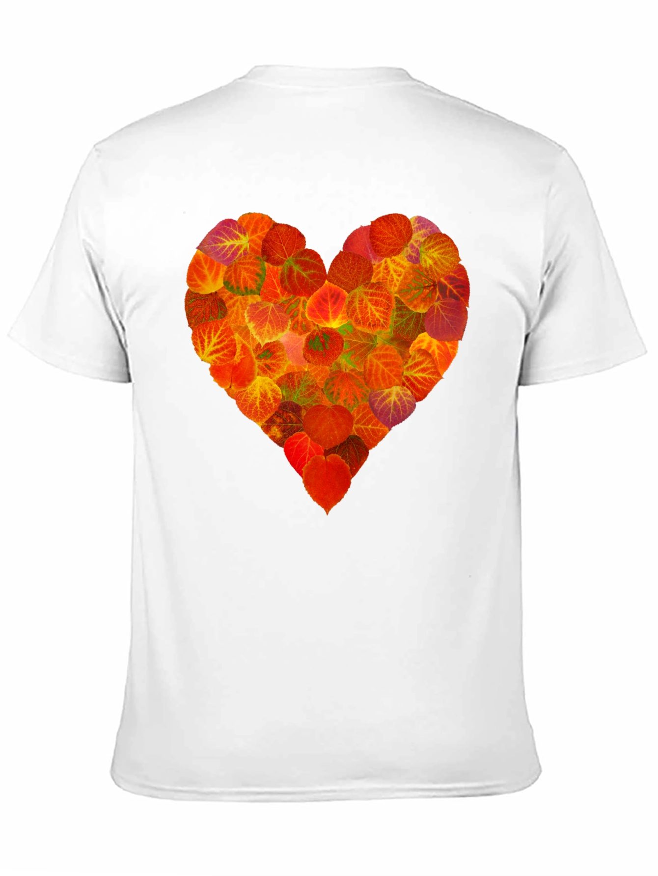 Autumn Leaves Heart Graphic T-Shirt - Nature Lover Tee