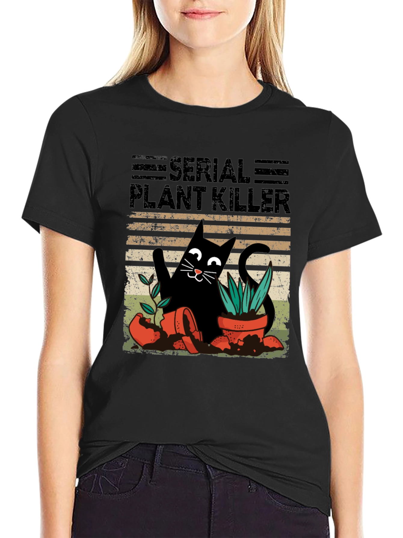 Serial Plant Killer Cat T-Shirt