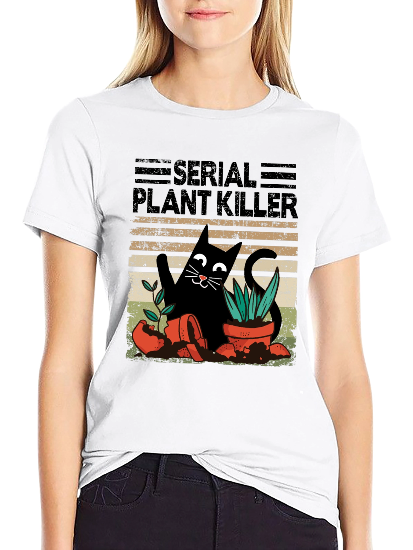 Serial Plant Killer Cat T-Shirt