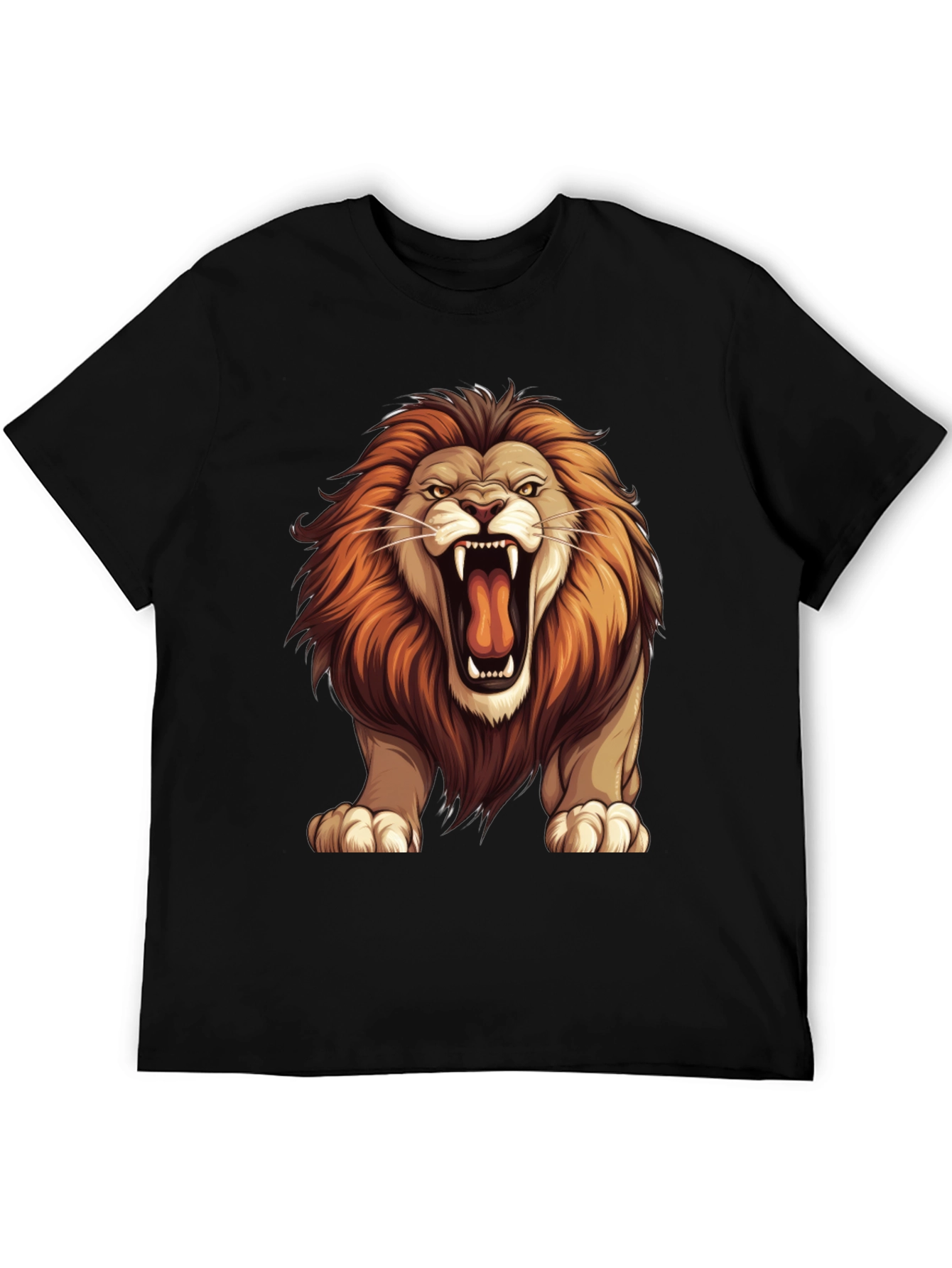 Lion Graphic Tee - Bold Animal Print T-Shirt