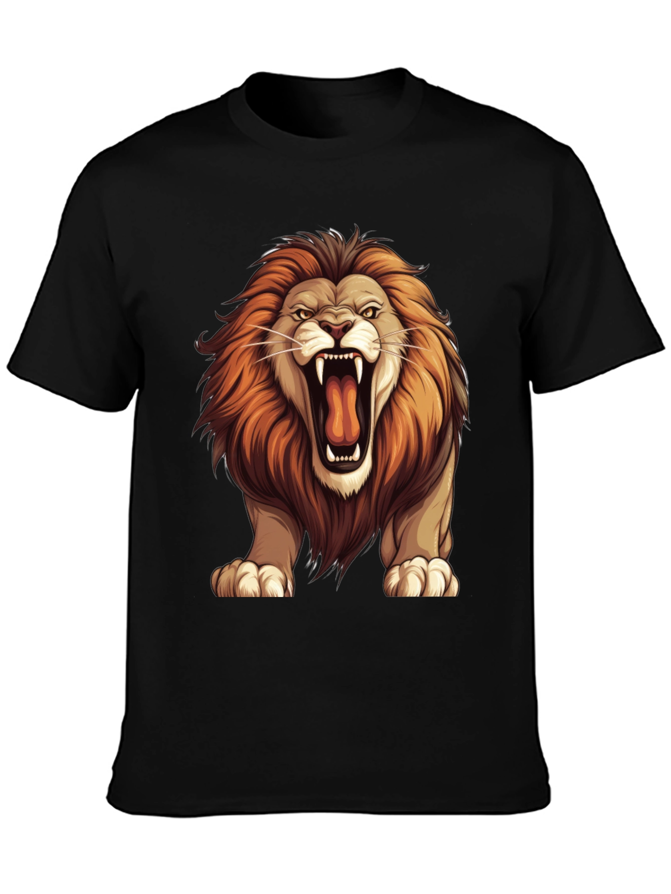 Lion Graphic Tee - Bold Animal Print T-Shirt