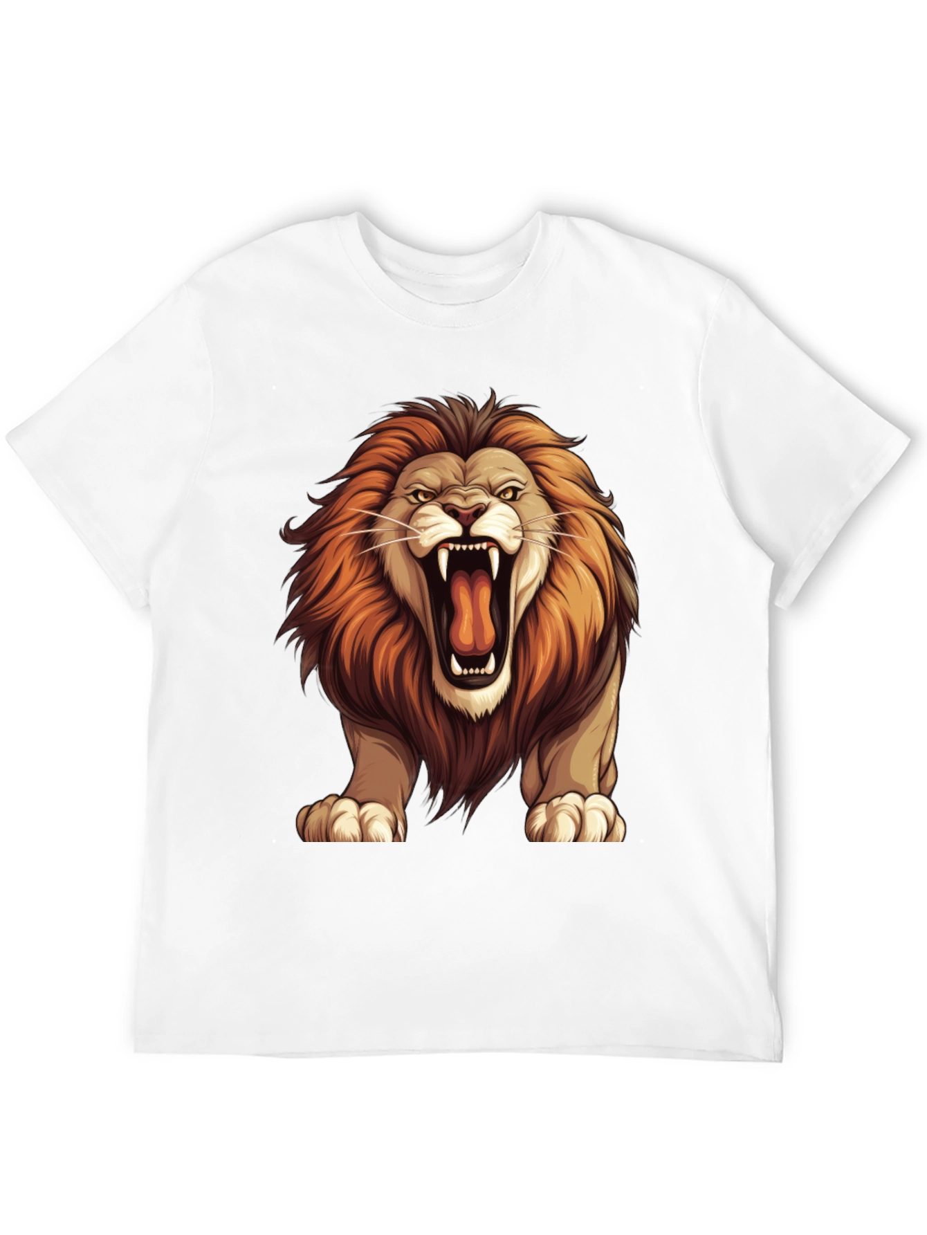 Lion Graphic Tee - Bold Animal Print T-Shirt