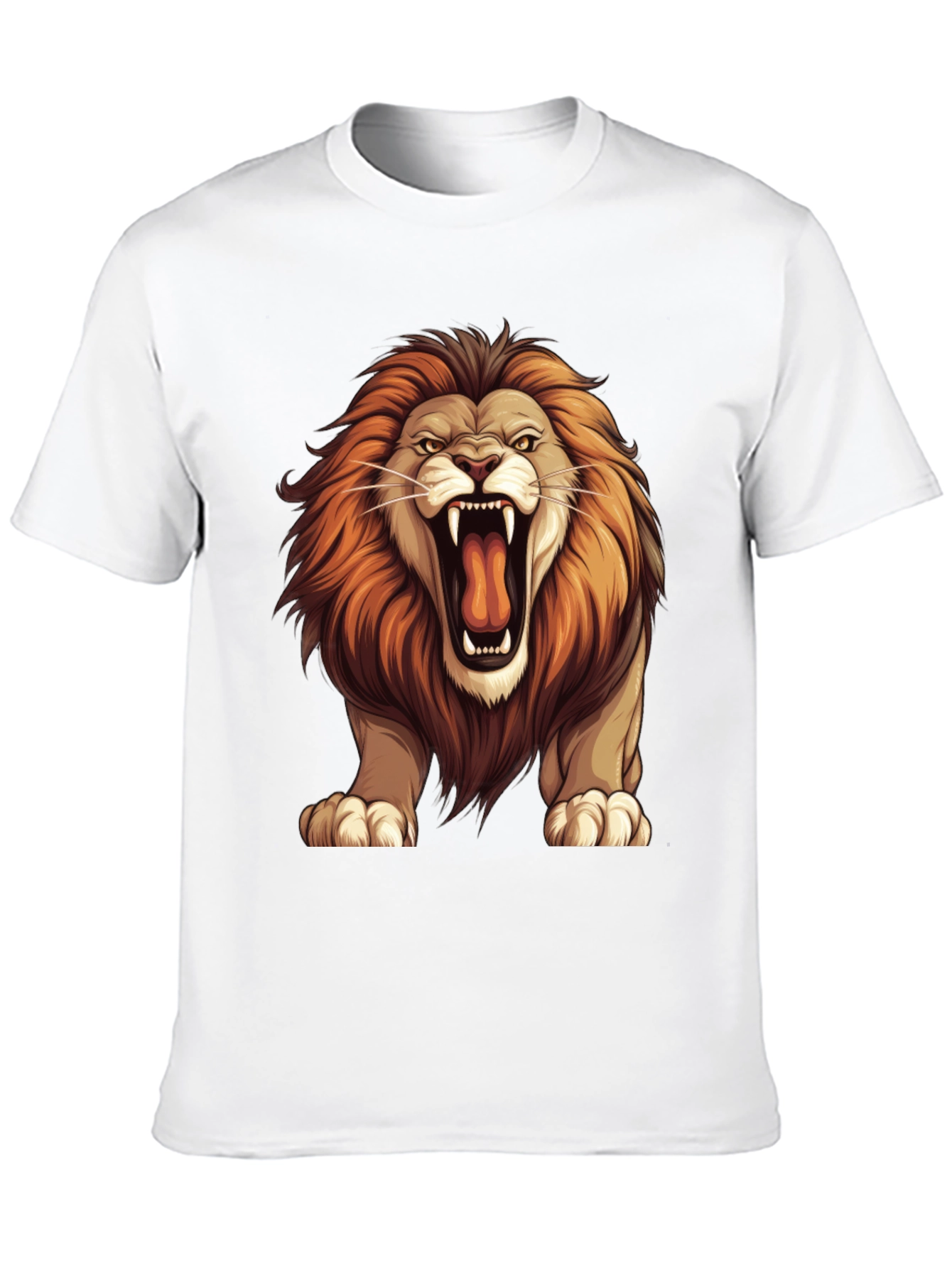 Lion Graphic Tee - Bold Animal Print T-Shirt
