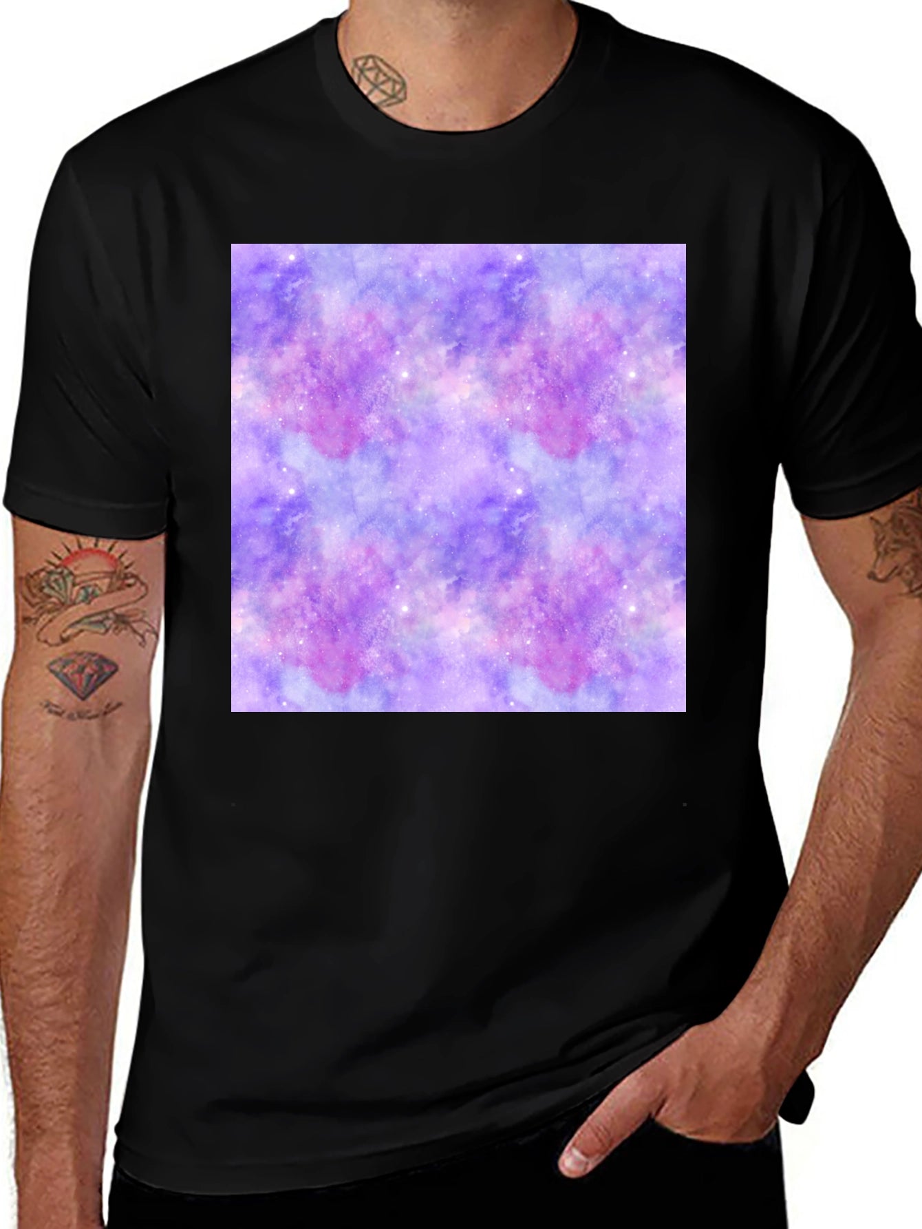 Galaxy Print Black T-Shirt