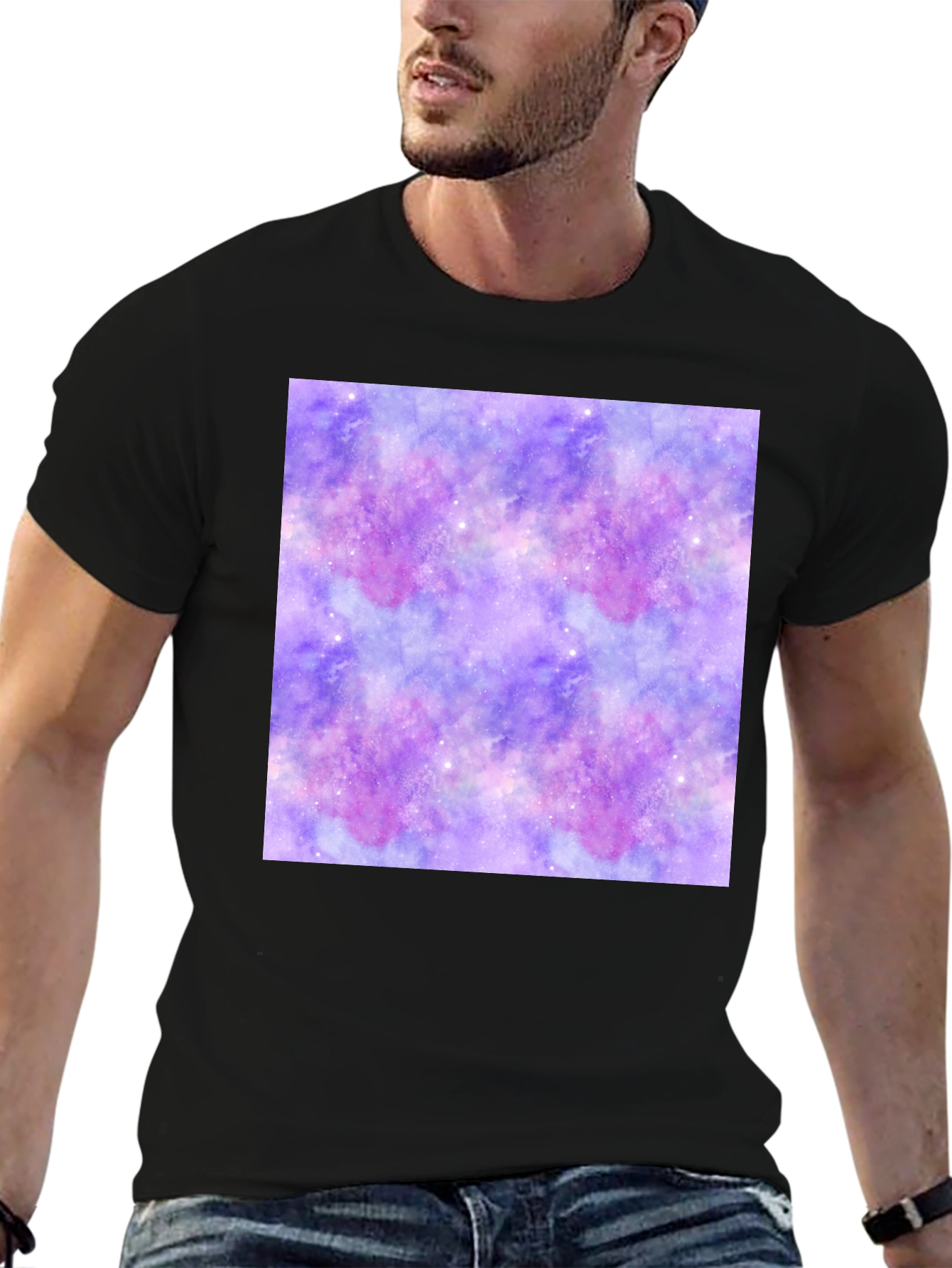 Galaxy Print Black T-Shirt