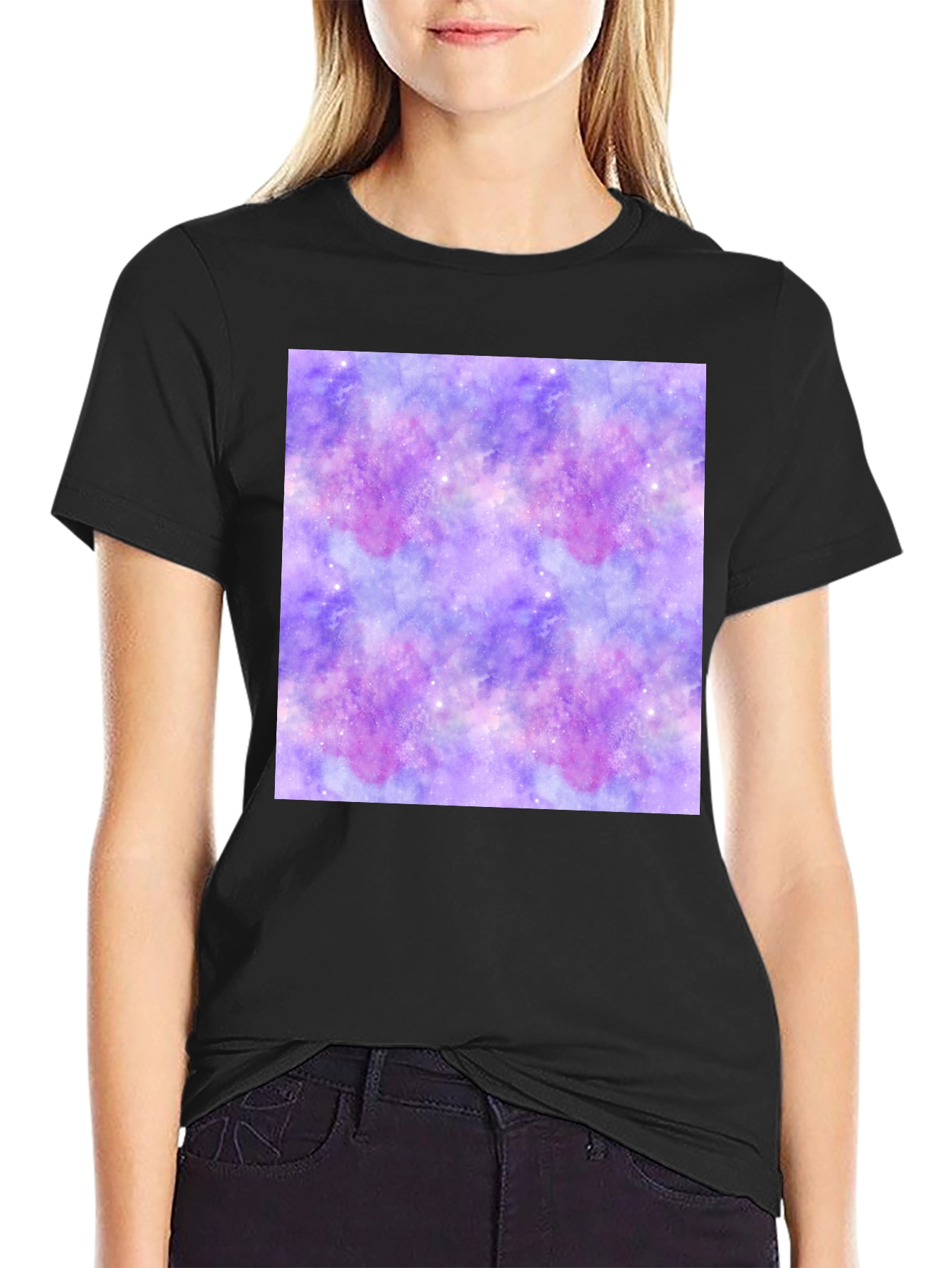 Galaxy Print Black T-Shirt