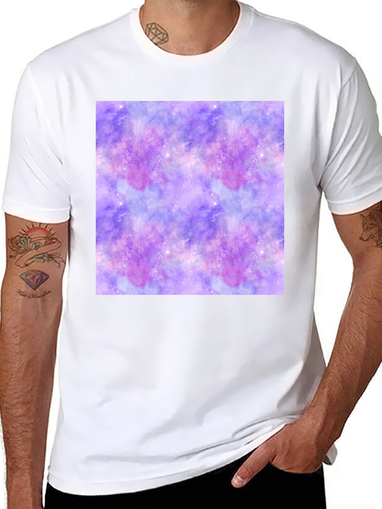 Galaxy Print Black T-Shirt