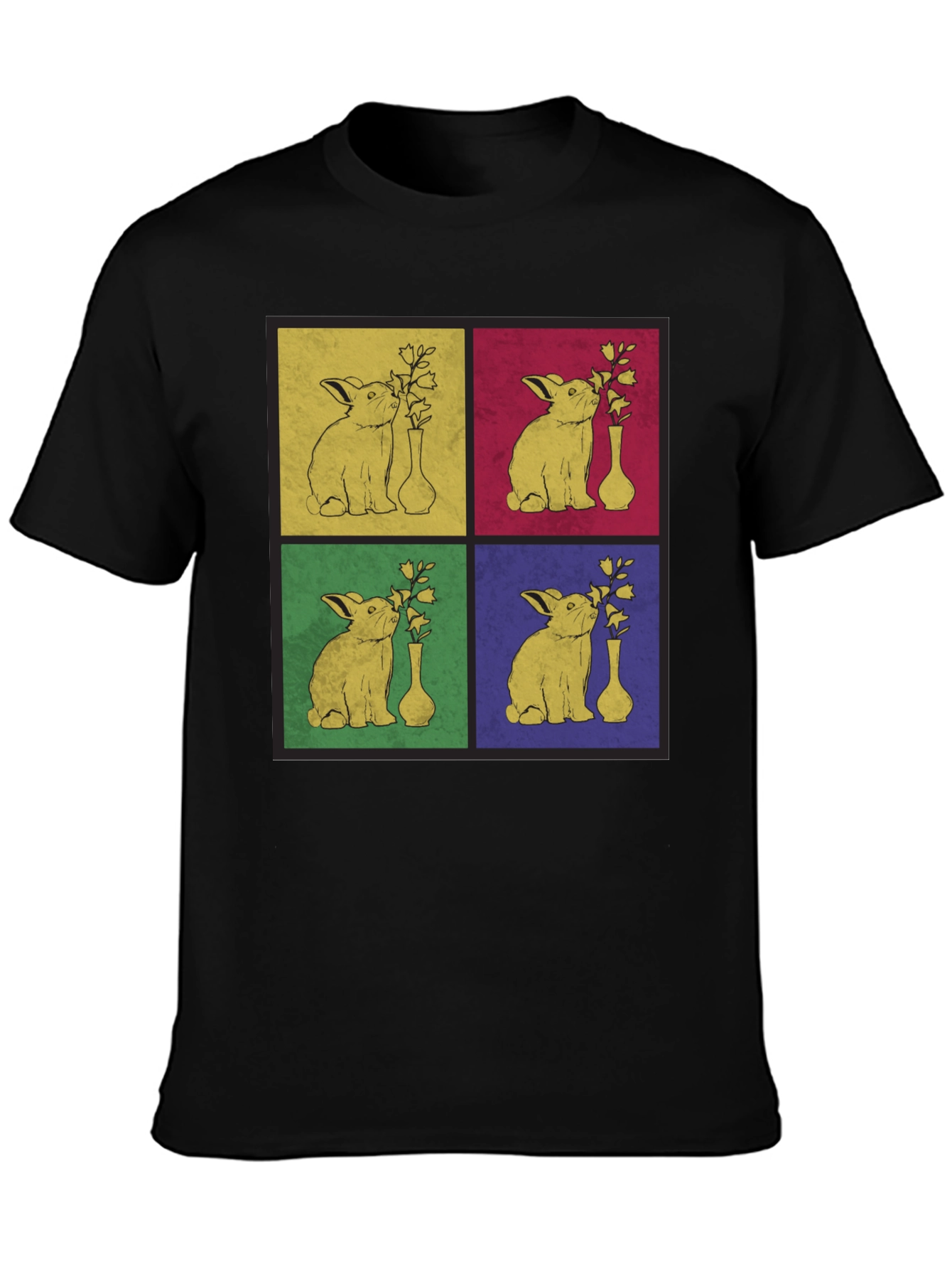 Retro Rabbit Pop Art Graphic T-Shirt