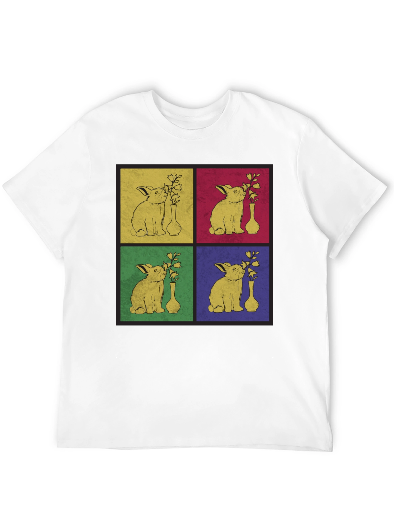 Retro Rabbit Pop Art Graphic T-Shirt