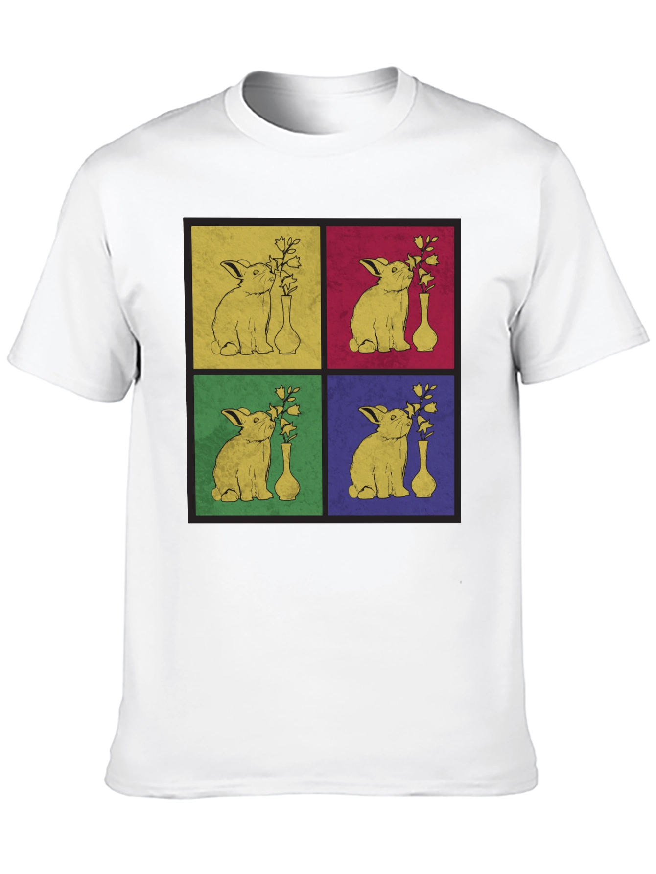 Retro Rabbit Pop Art Graphic T-Shirt