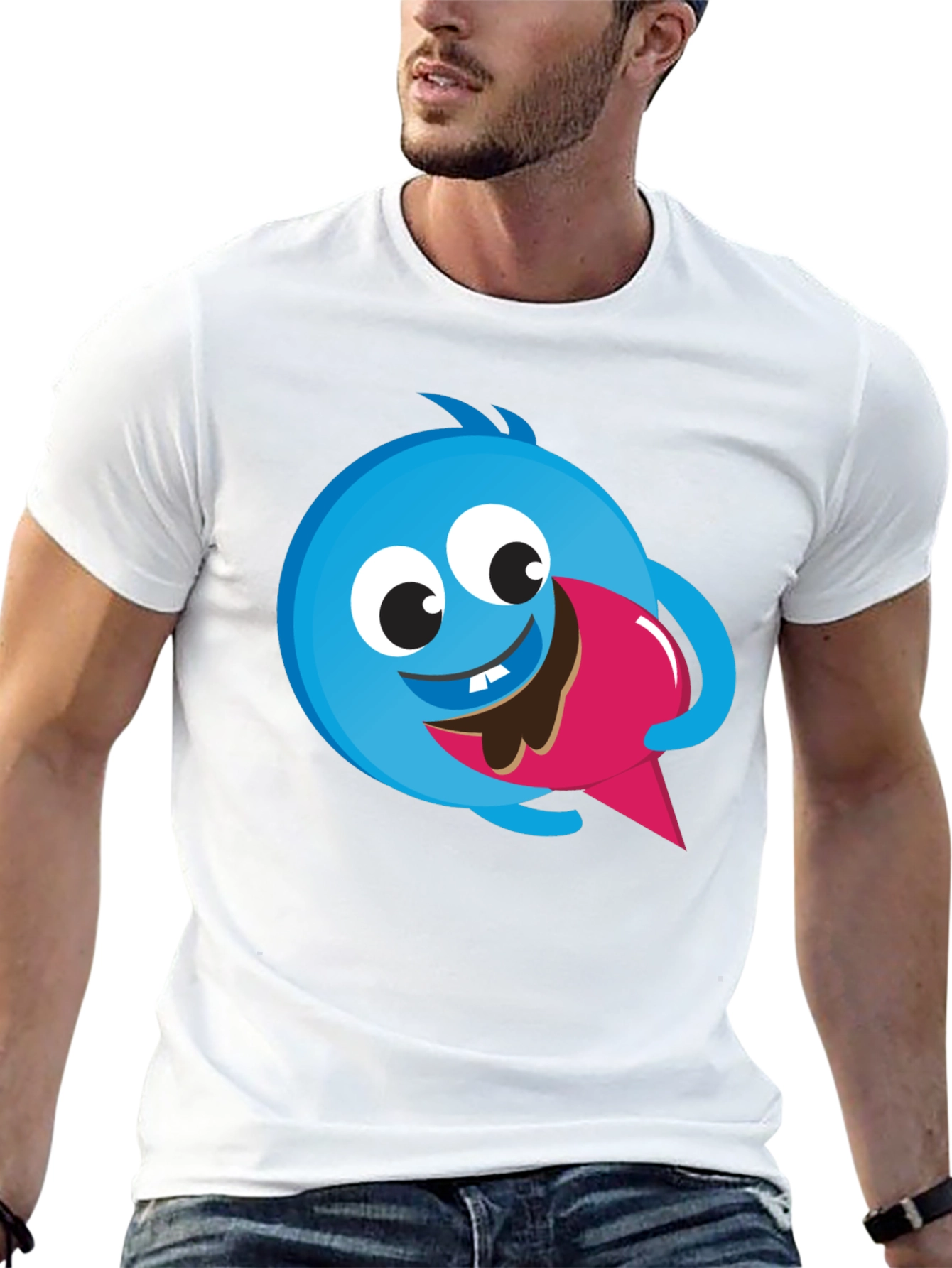 Cartoon Monster Eating Ice Cream T-Shirt