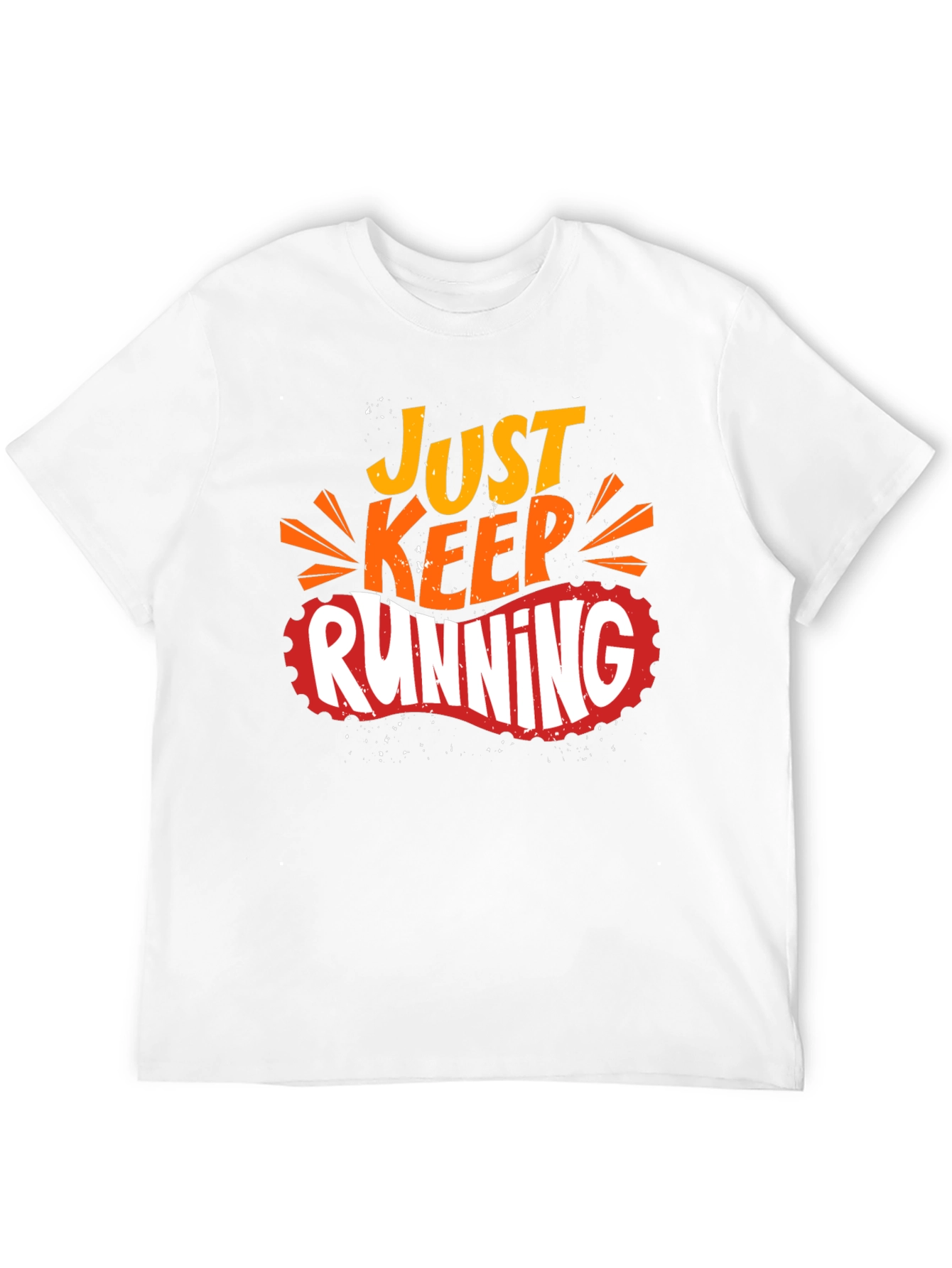 Just Keep Running Graphic Print Black T-Shirt