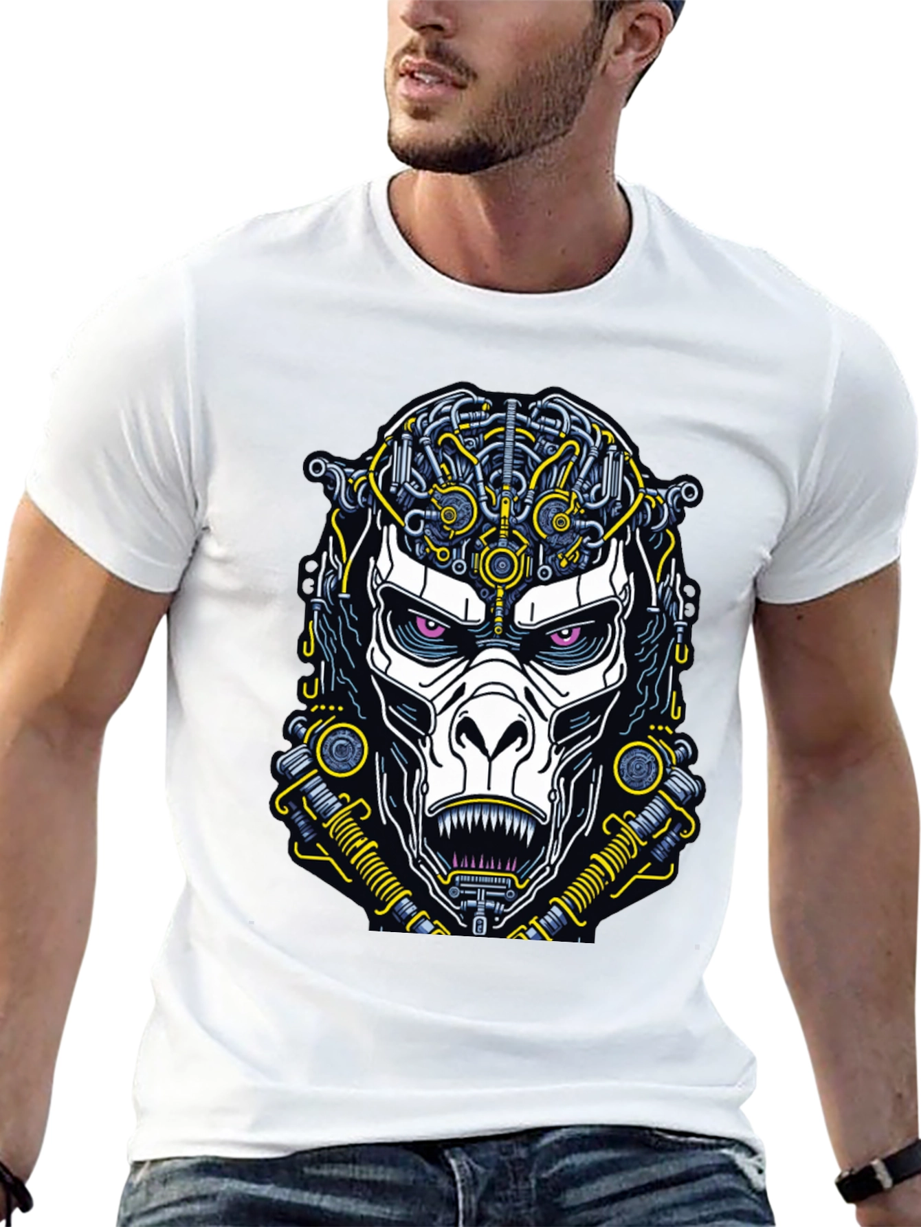 Cyberpunk Ape Graphic Tee - Futuristic Style