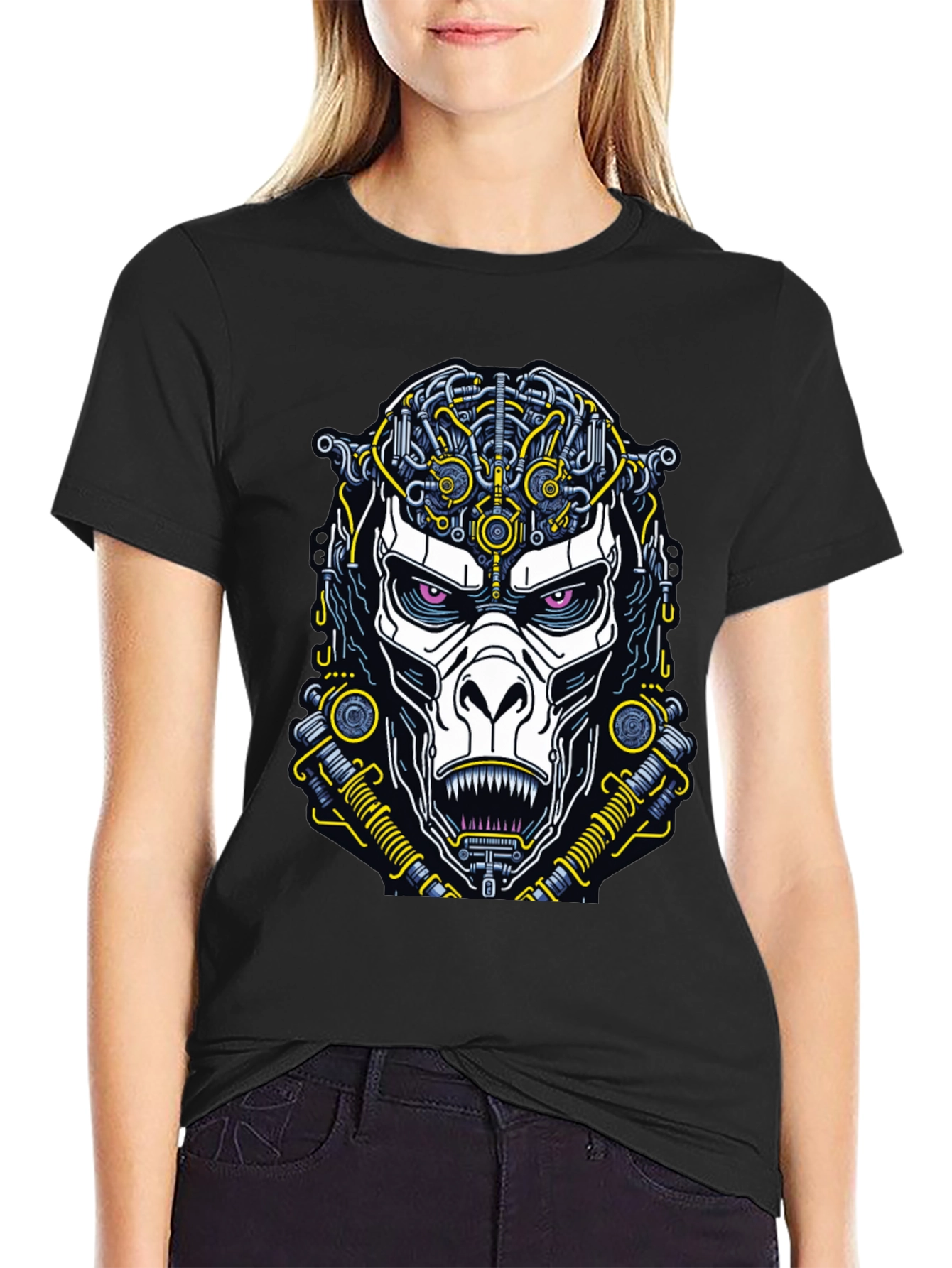 Cyberpunk Ape Graphic Tee - Futuristic Style