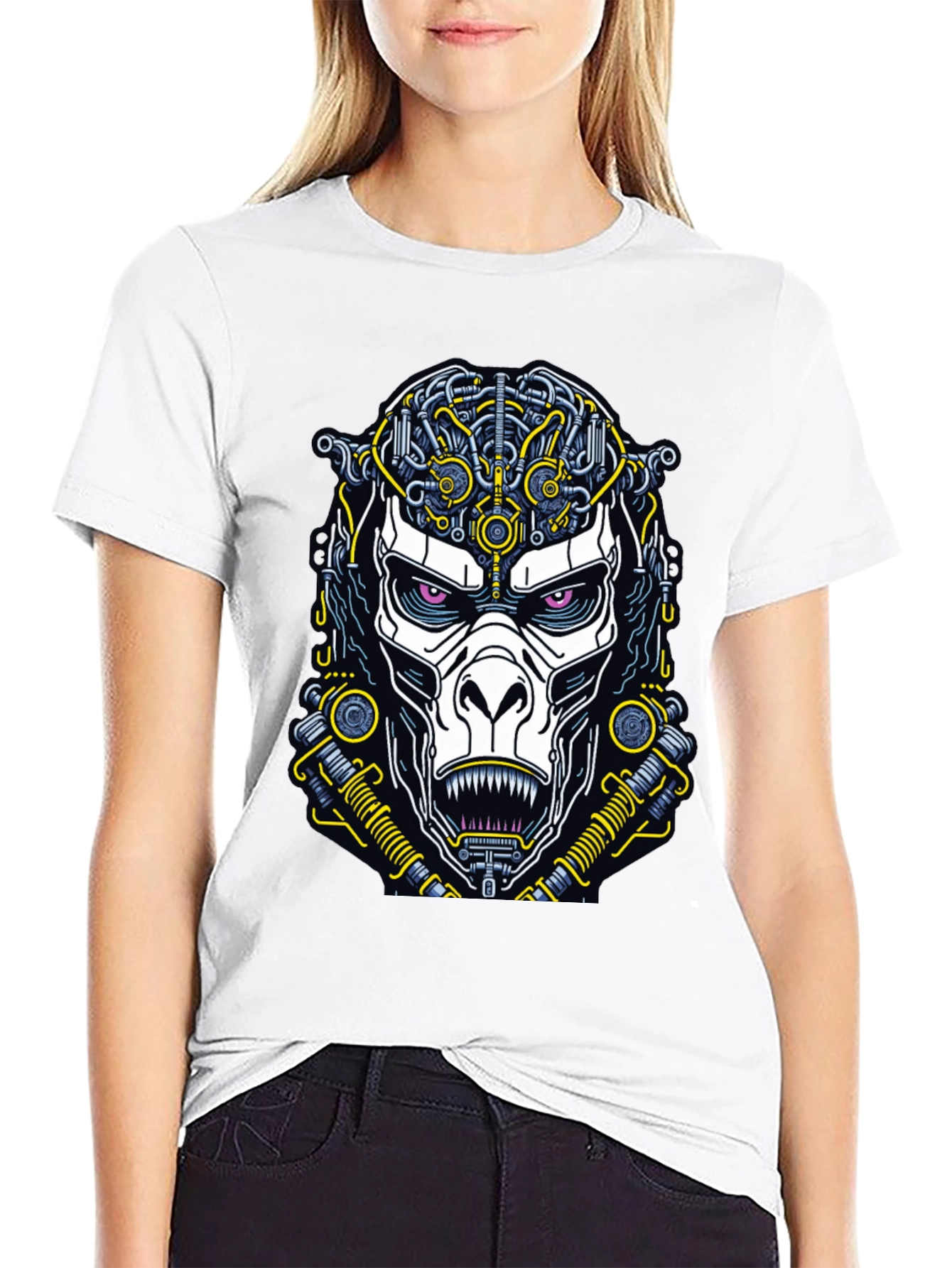 Cyberpunk Ape Graphic Tee - Futuristic Style