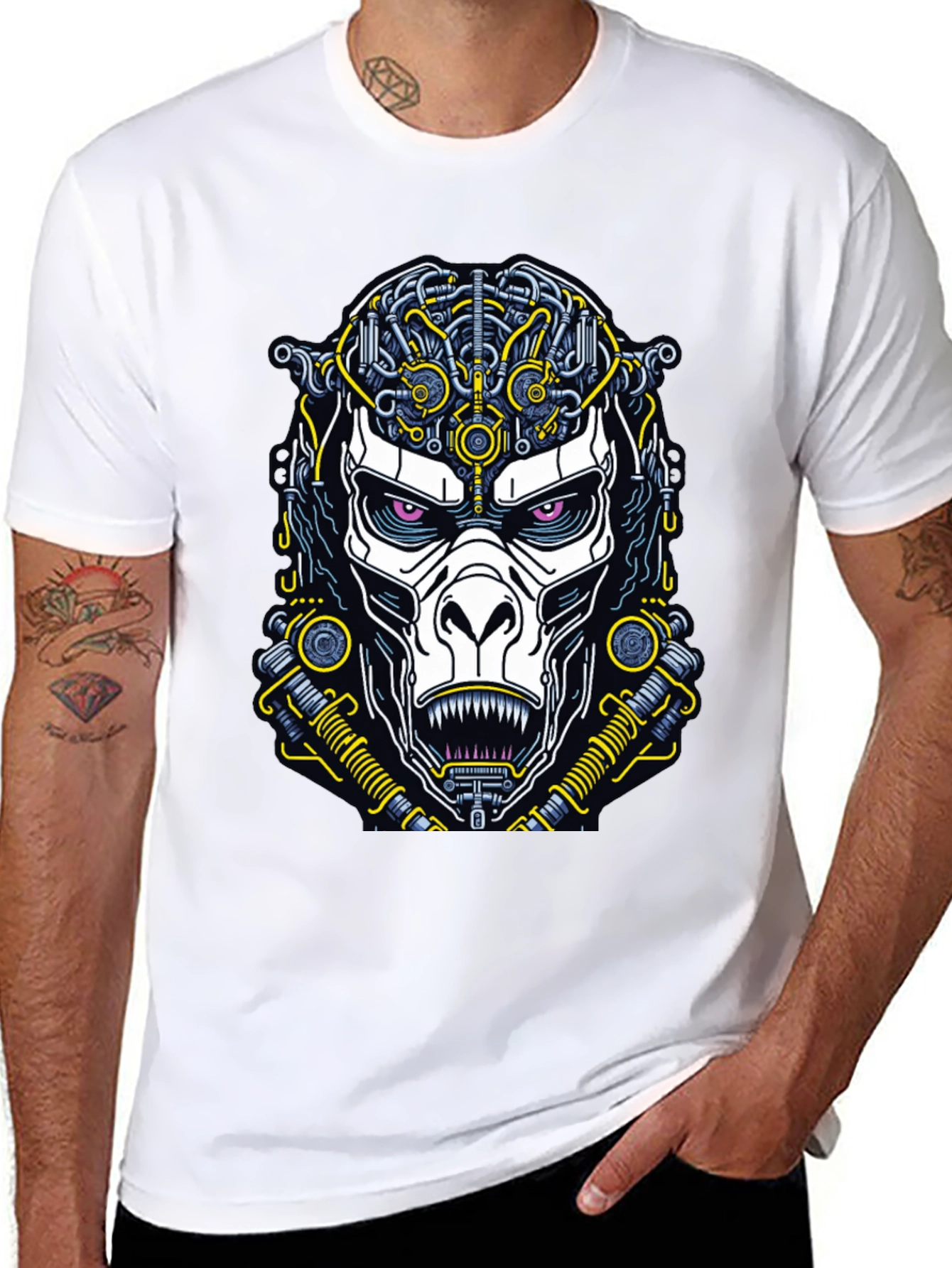 Cyberpunk Ape Graphic Tee - Futuristic Style