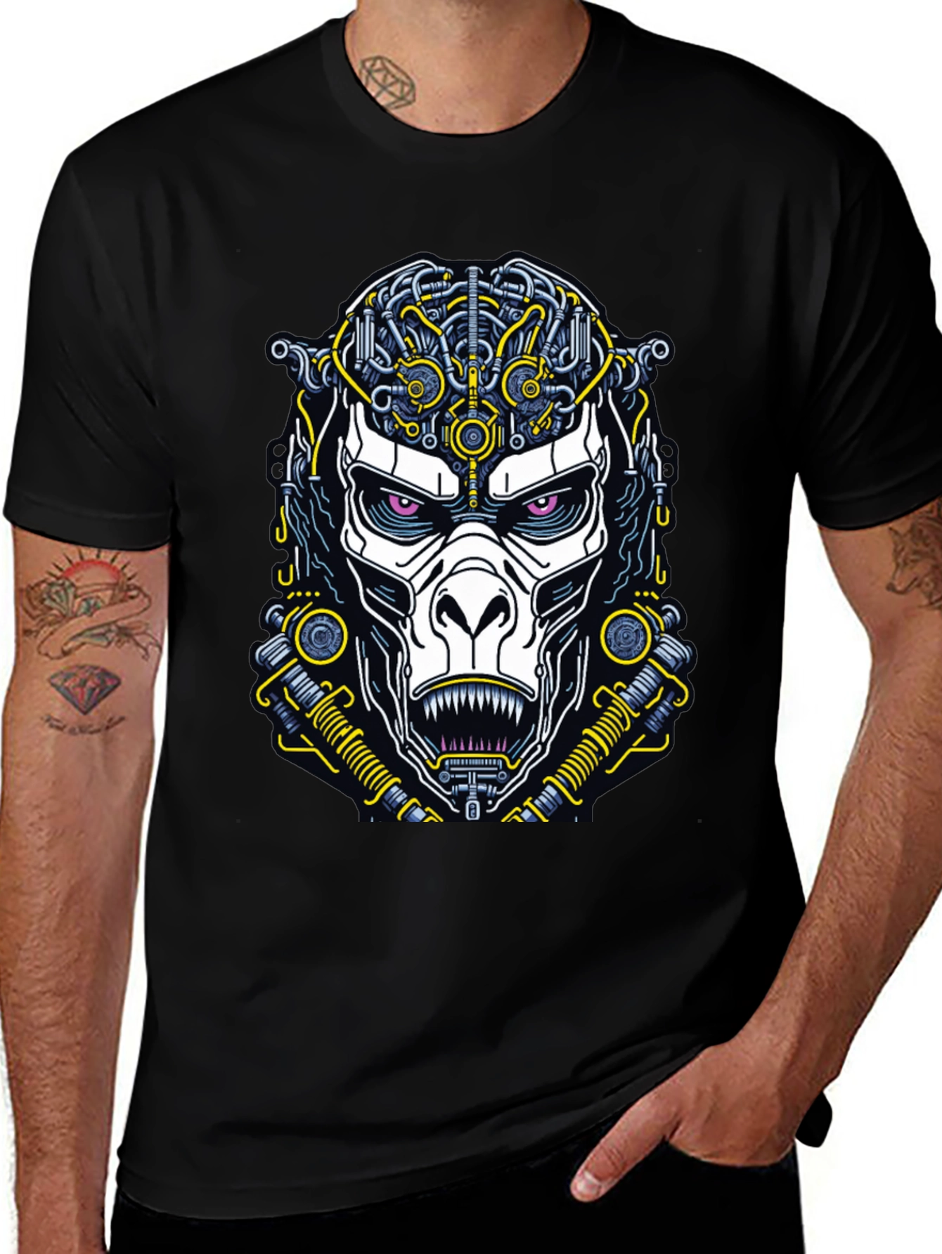 Cyberpunk Ape Graphic Tee - Futuristic Style