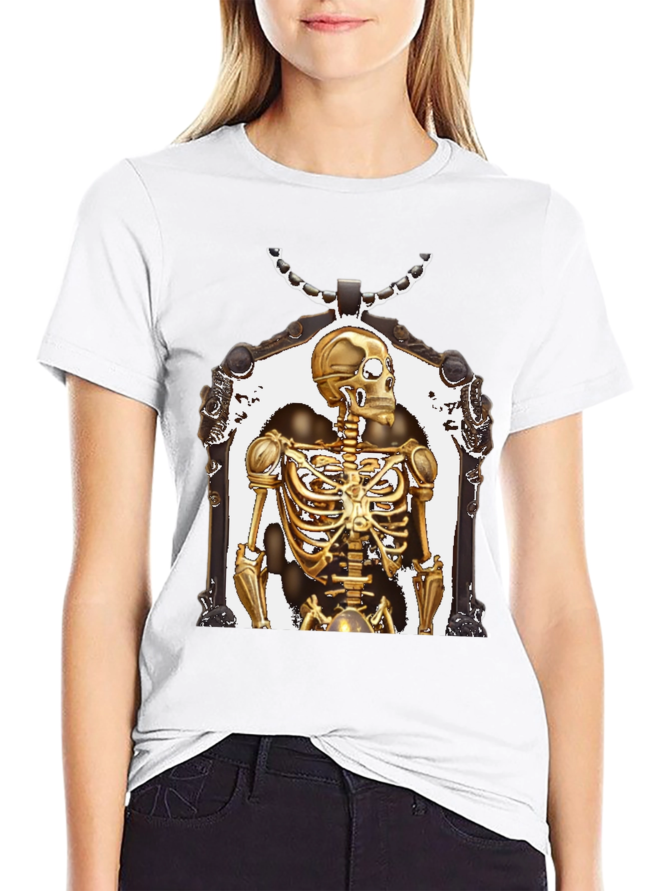 Golden Skeleton Framed Graphic Tee