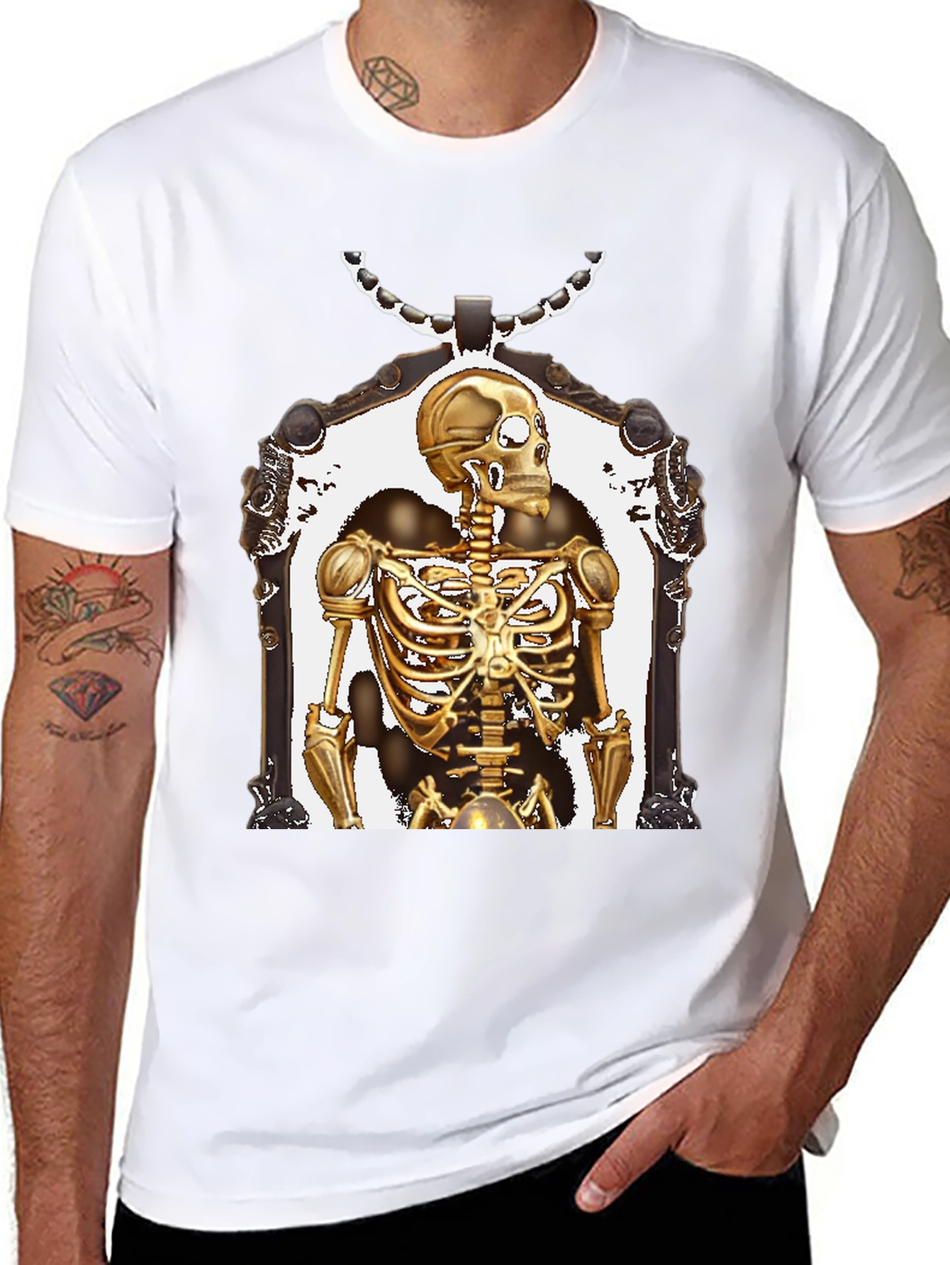 Golden Skeleton Framed Graphic Tee