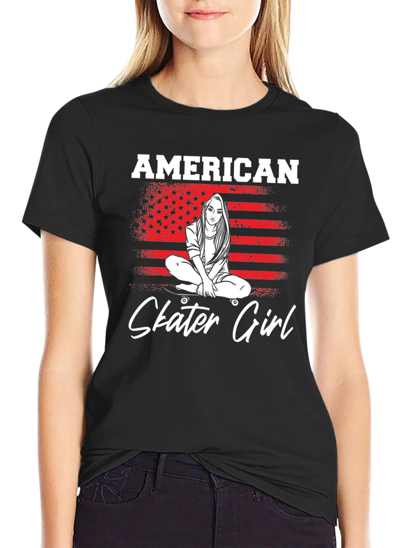American Skater Girl Graphic Tee