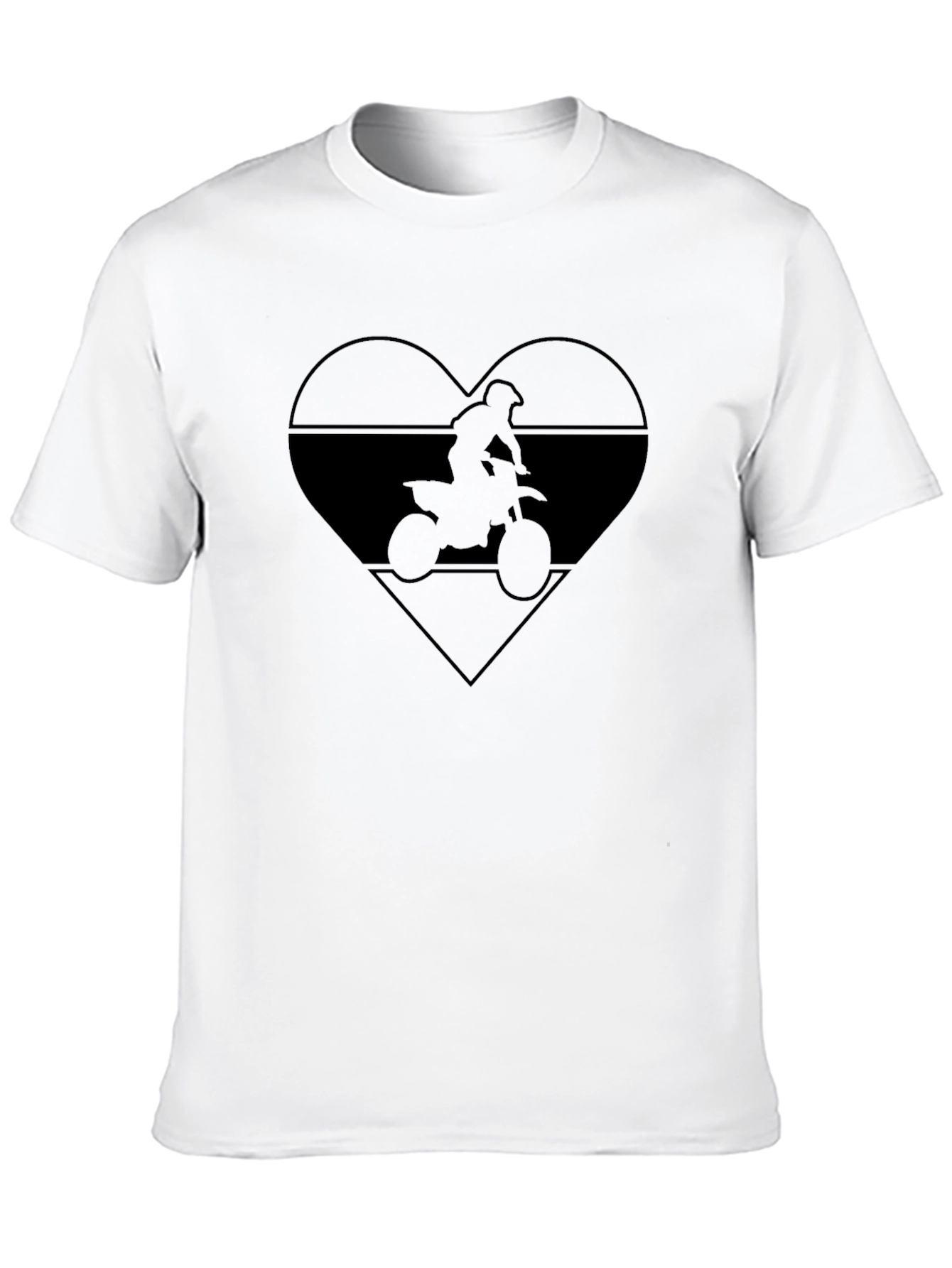 Motorcycle Heart Graphic Tee - Black