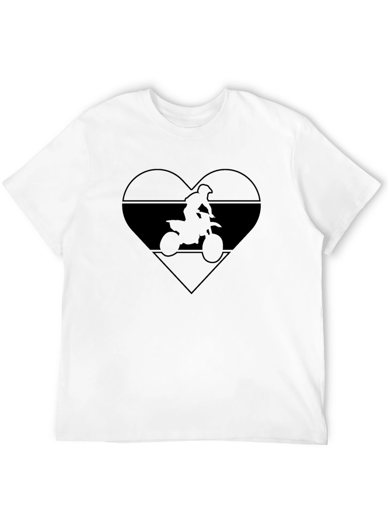 Motorcycle Heart Graphic Tee - Black
