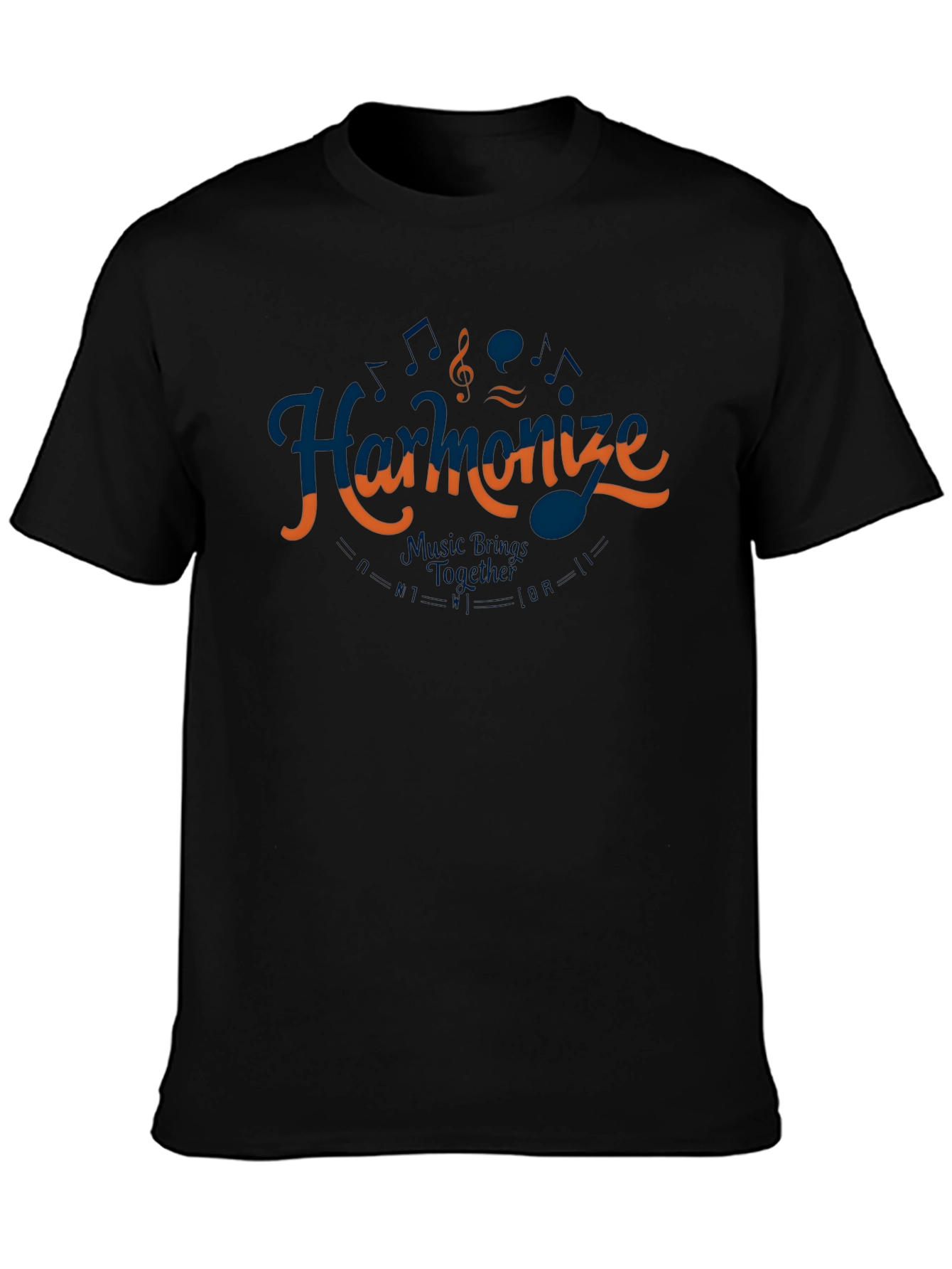Harmonize Music T-Shirt - Black Casual Tee