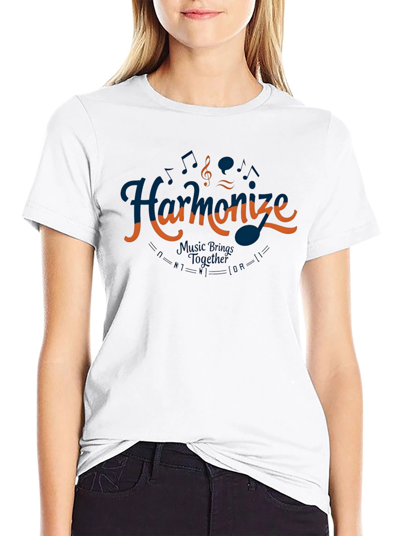 Harmonize Music T-Shirt - Black Casual Tee